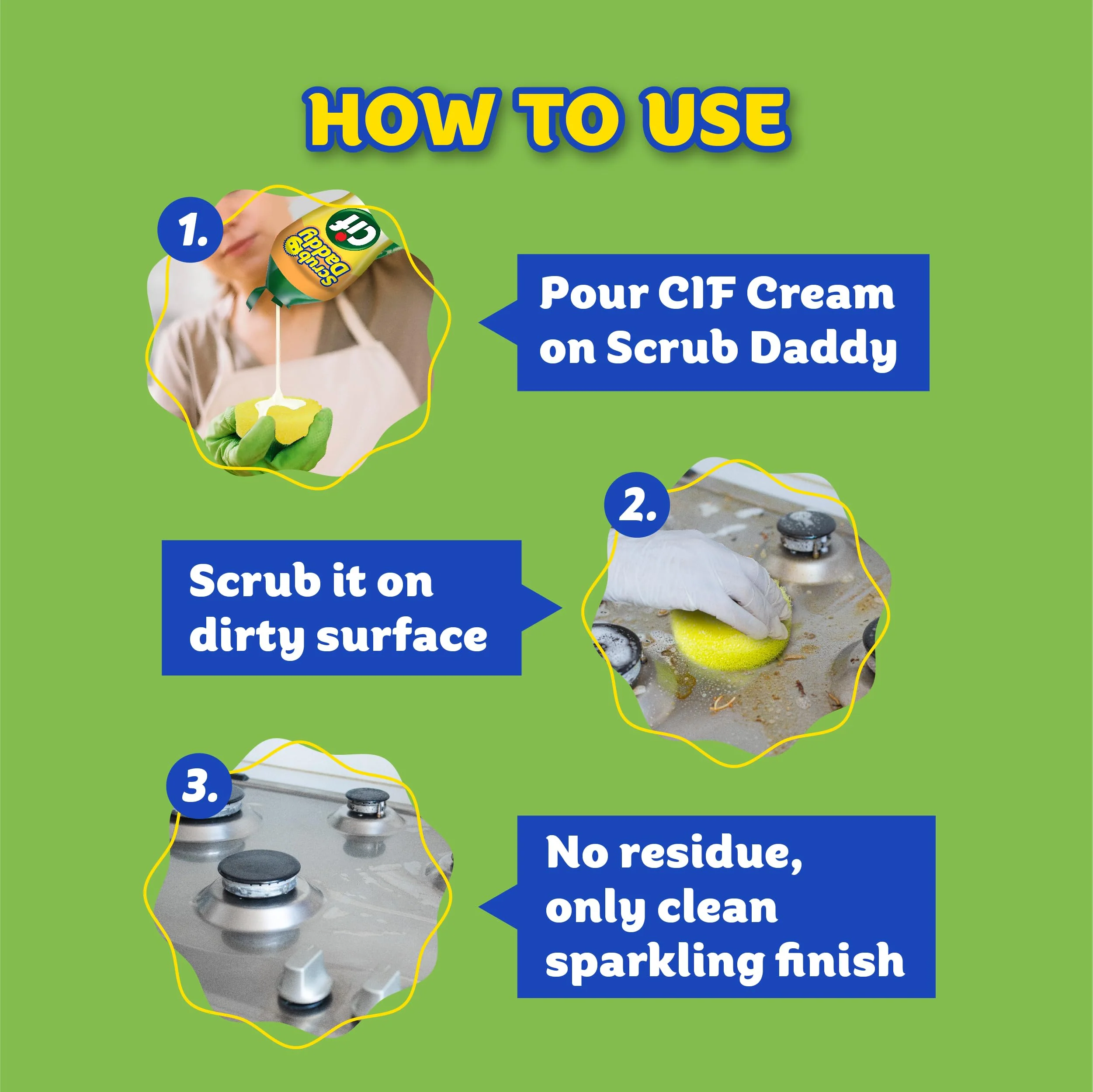 Scrub Daddy Sponges + Scrub Mommy + Cif All Purpose Cleaner, Original - Non Scratch Sponges for Kitchen + Bathroom - Scrubber and Multipurpose Cleaner Cream - Cleaning Supplies Kit - Image 4