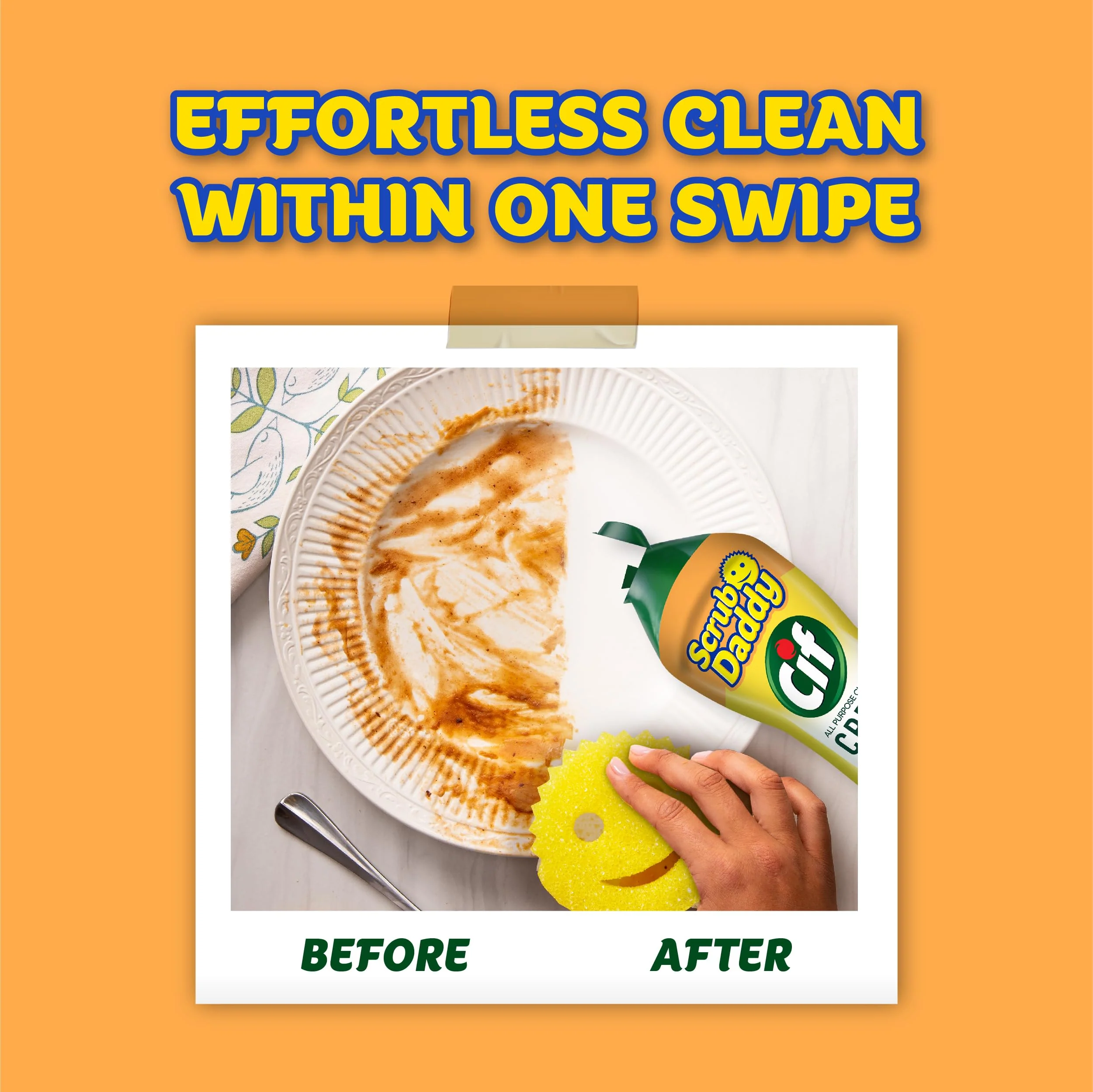 Scrub Daddy Sponges + Scrub Mommy + Cif All Purpose Cleaner, Original - Non Scratch Sponges for Kitchen + Bathroom - Scrubber and Multipurpose Cleaner Cream - Cleaning Supplies Kit - Image 5