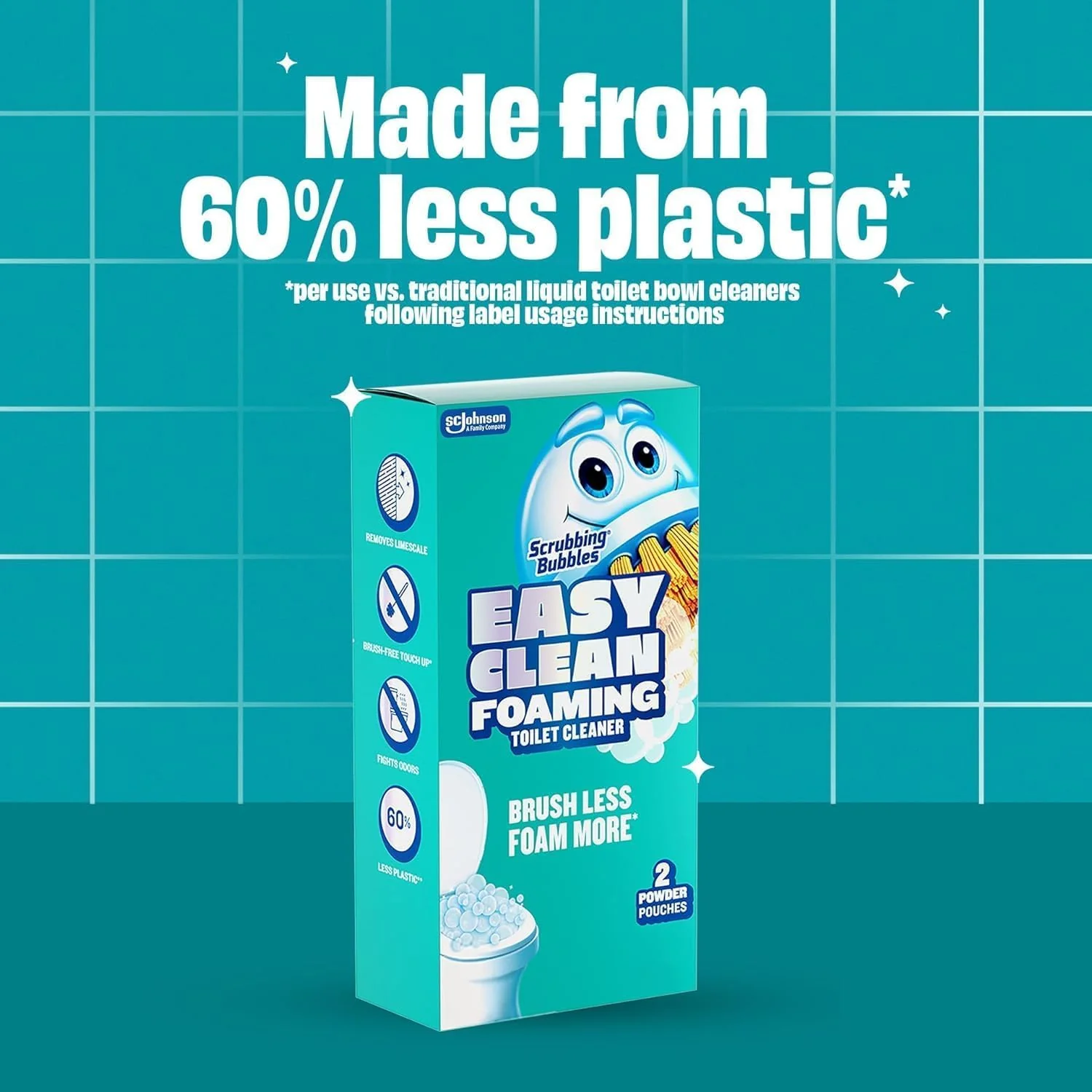 Scrubbing Bubbles Easy Clean Foaming Toilet Bowl Cleaner, Easy Toilet Drop In Powder Pouches, 100g (5 Pouches) (Pack of 2) - Image 3