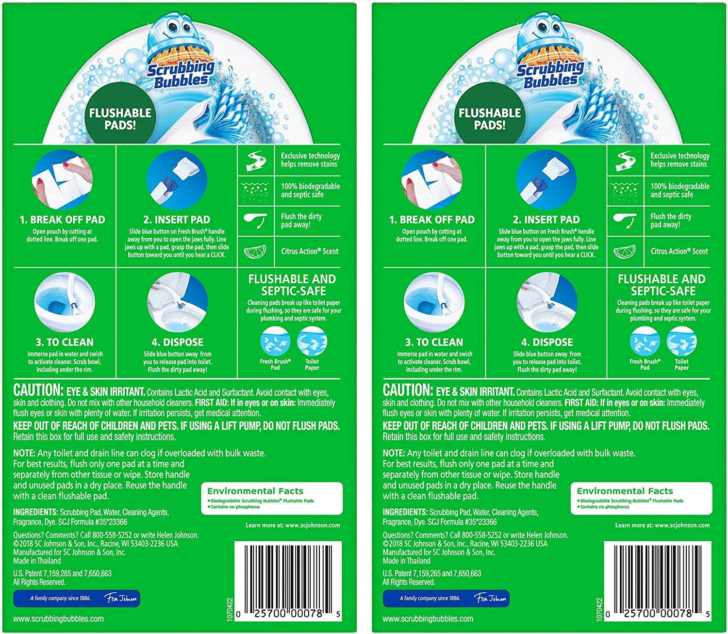 Scrubbing Bubbles Flushable Toilet Bowl Wand Cleaner Refills, Fresh Brush Cleaner Toilet Refill Pads, Removes Limescale & Odors, Citrus Scent,20 Count (Pack of 4) - Image 7