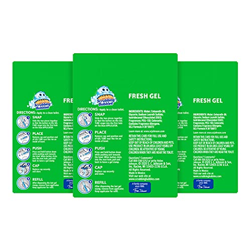 Scrubbing Bubbles Fresh Gel Toilet Bowl Cleaning Stamps Refills, Helps Keep Toilet Clean and Helps Prevent Limescale & Rings, Rainshower Scent, 12 Stamps (Pack of 3) - Image 8