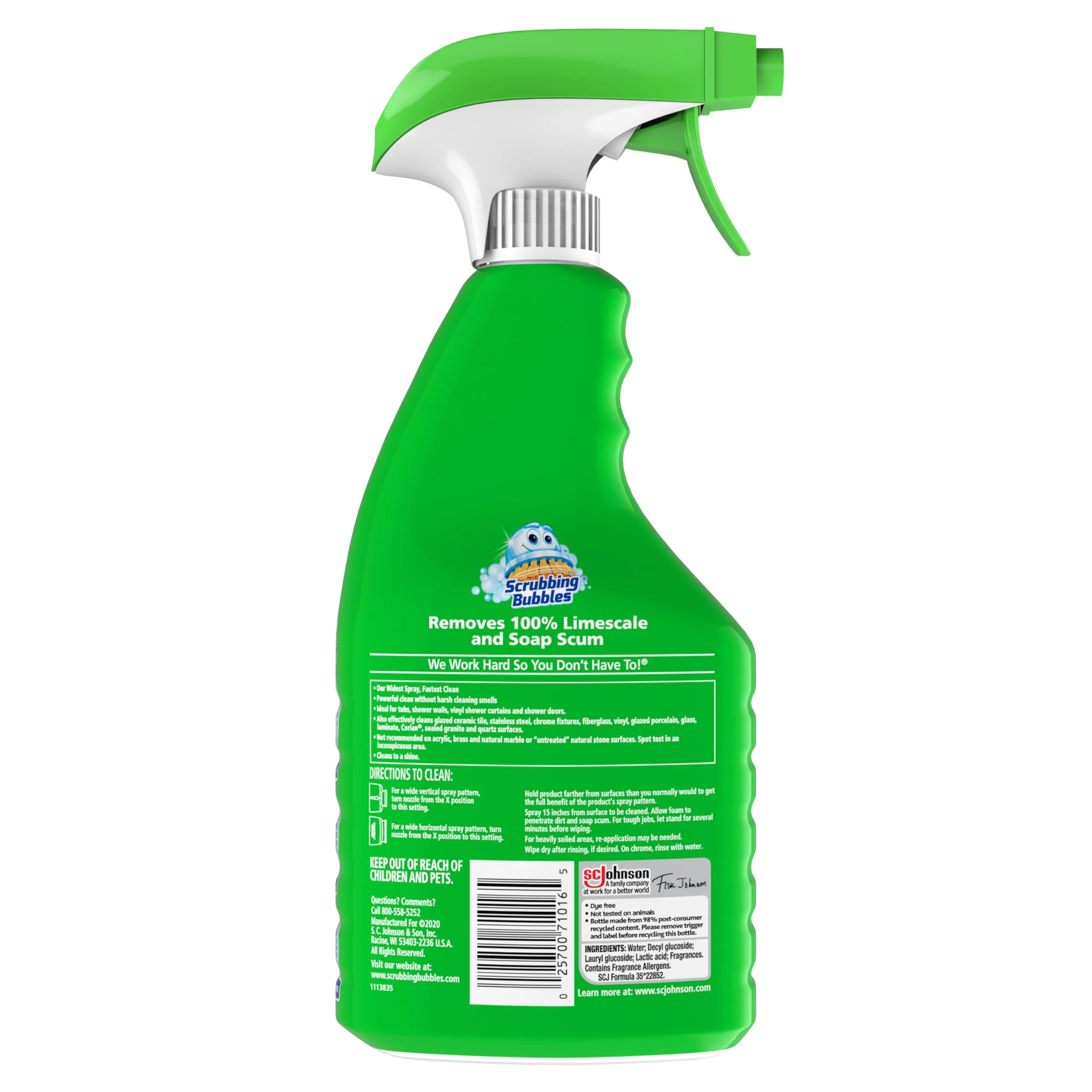 Scrubbing Bubbles Mega Bathroom and Shower Cleaner Spray, Foaming Action Removes Limescale and Soap Scum, Rainshower Scent, 32oz - Image 6