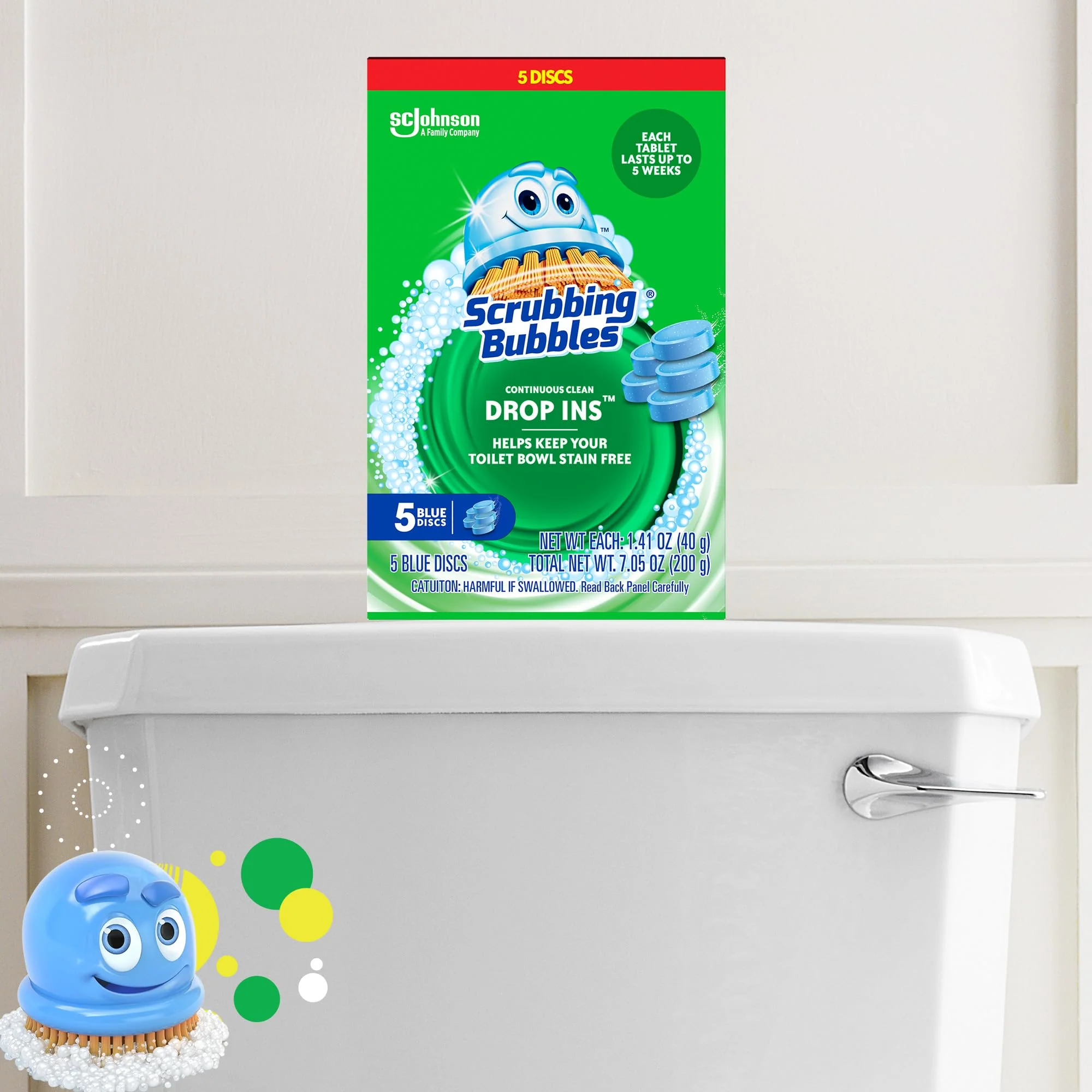 Scrubbing Bubbles Toilet Bowl Tablets, Continuous Clean Toilet Drop In Discs, Each Tablet Provides 4 Weeks of Protection Against Stains and Build Up, 5 Count (Pack of 3) - Image 3