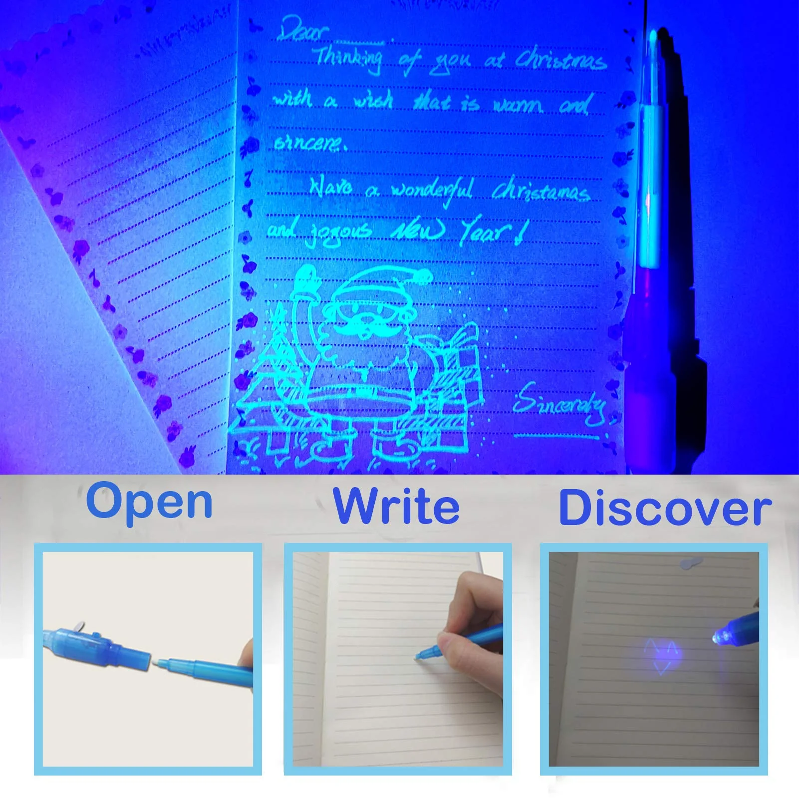 SCStyle Invisible Ink Pen 28Pcs with UV Light Magic Marker for Secret Messages, Writing Information for Birthdays, Easter, Halloween, Christmas Gifts for Students - Image 7