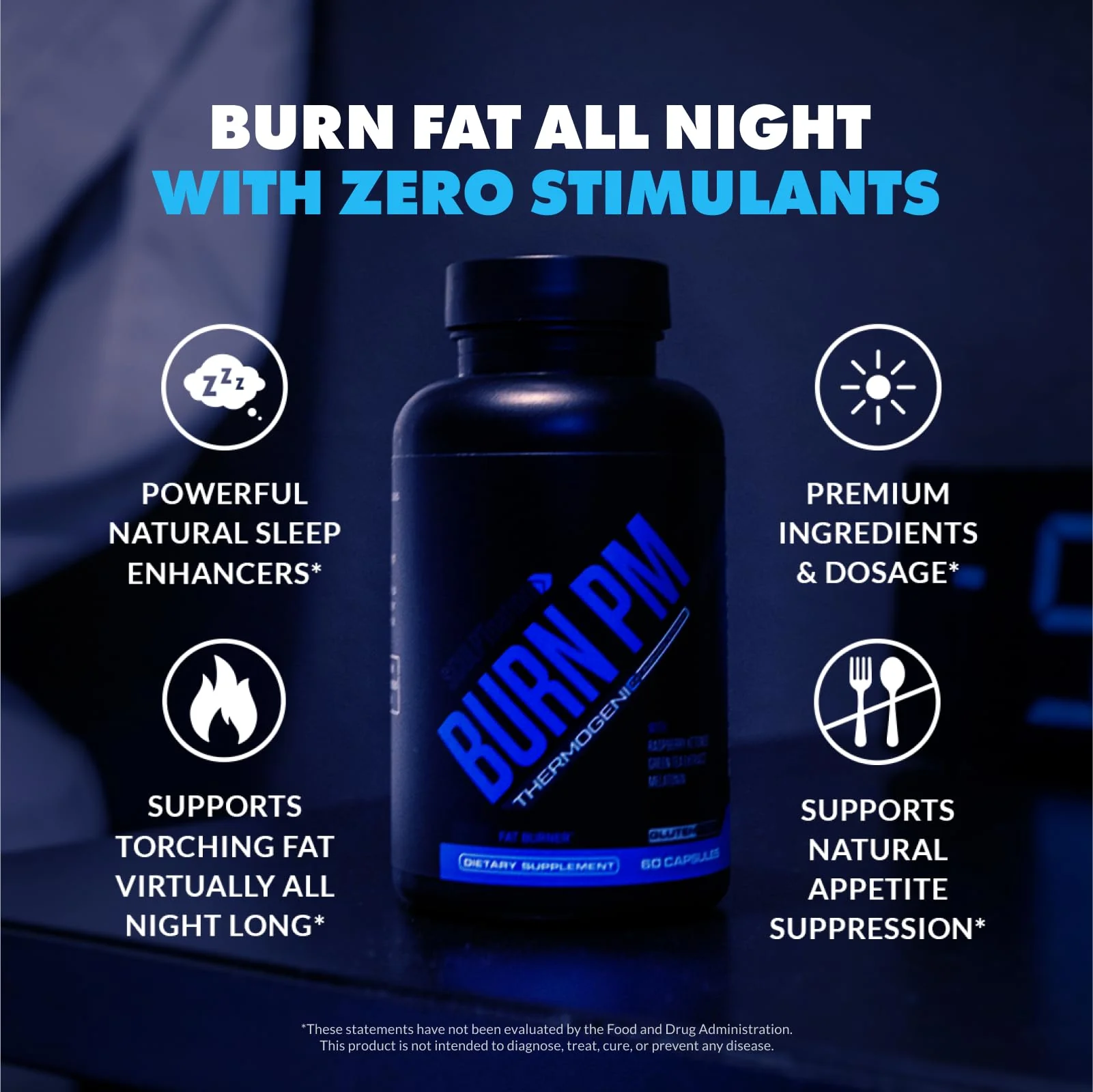Sculpt Nation by V Shred Burn PM - Night Time Fat Burner - Appetite Suppressant and Weight Loss Support - Raspberry Ketones, Green Coffee Bean Extract, Melatonin - 60 Gluten Free Capsules - Image 3