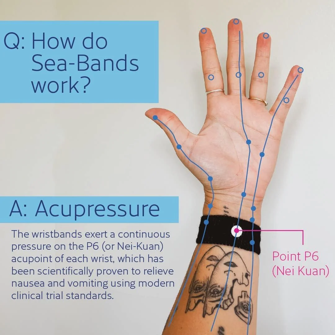 Sea-Band Anti-Nausea Acupressure Wristband for Motion & Morning Sickness, 1 Pair, Black - Image 3