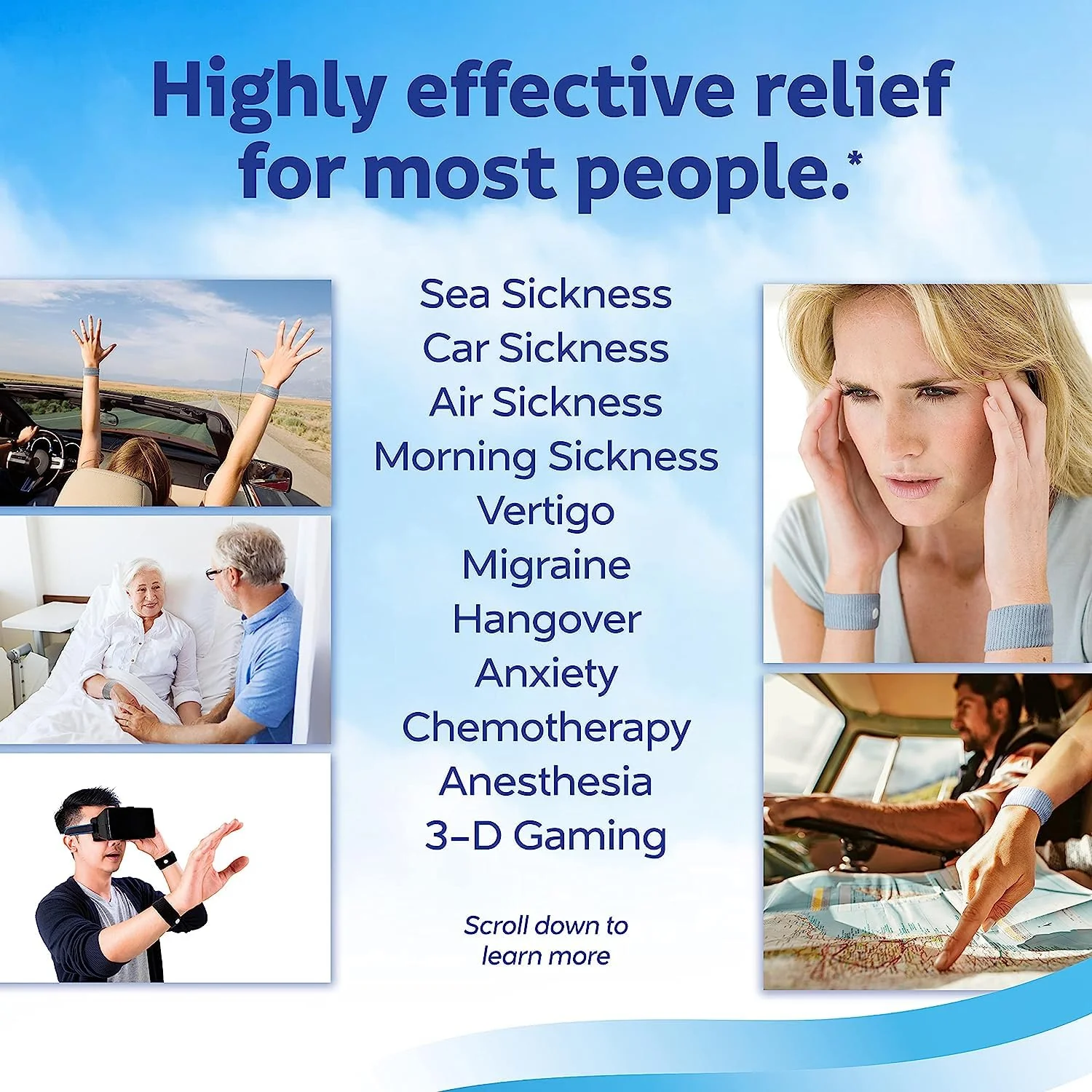 Sea-Band Anti-Nausea Acupressure Wristband for Motion & Morning Sickness, 1 Pair, Black - Image 7