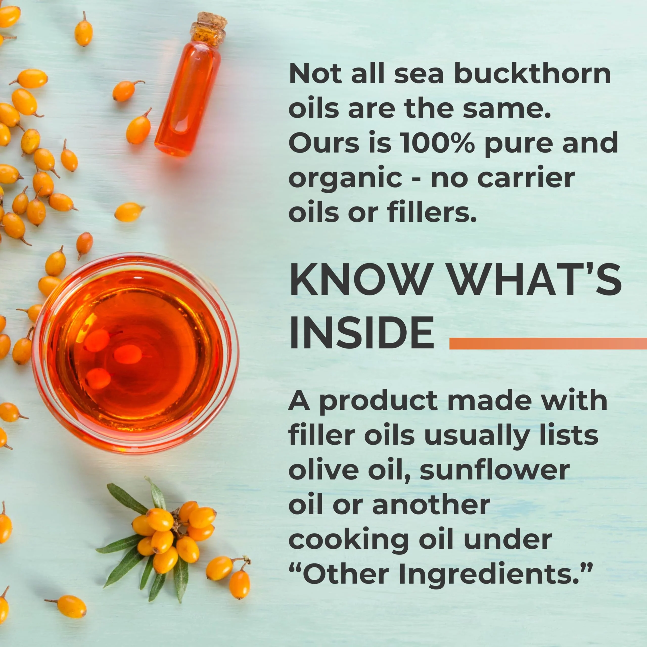 SEABUCKWONDERS Organic Sea Buckthorn Oil Omega-7 Complete, 120 Softgels, 60 Day Supply, with Omega 3, 6 & 9, Supports Hair, Skin & Nails, 100% Pure with Zero Filler Oil - Image 3