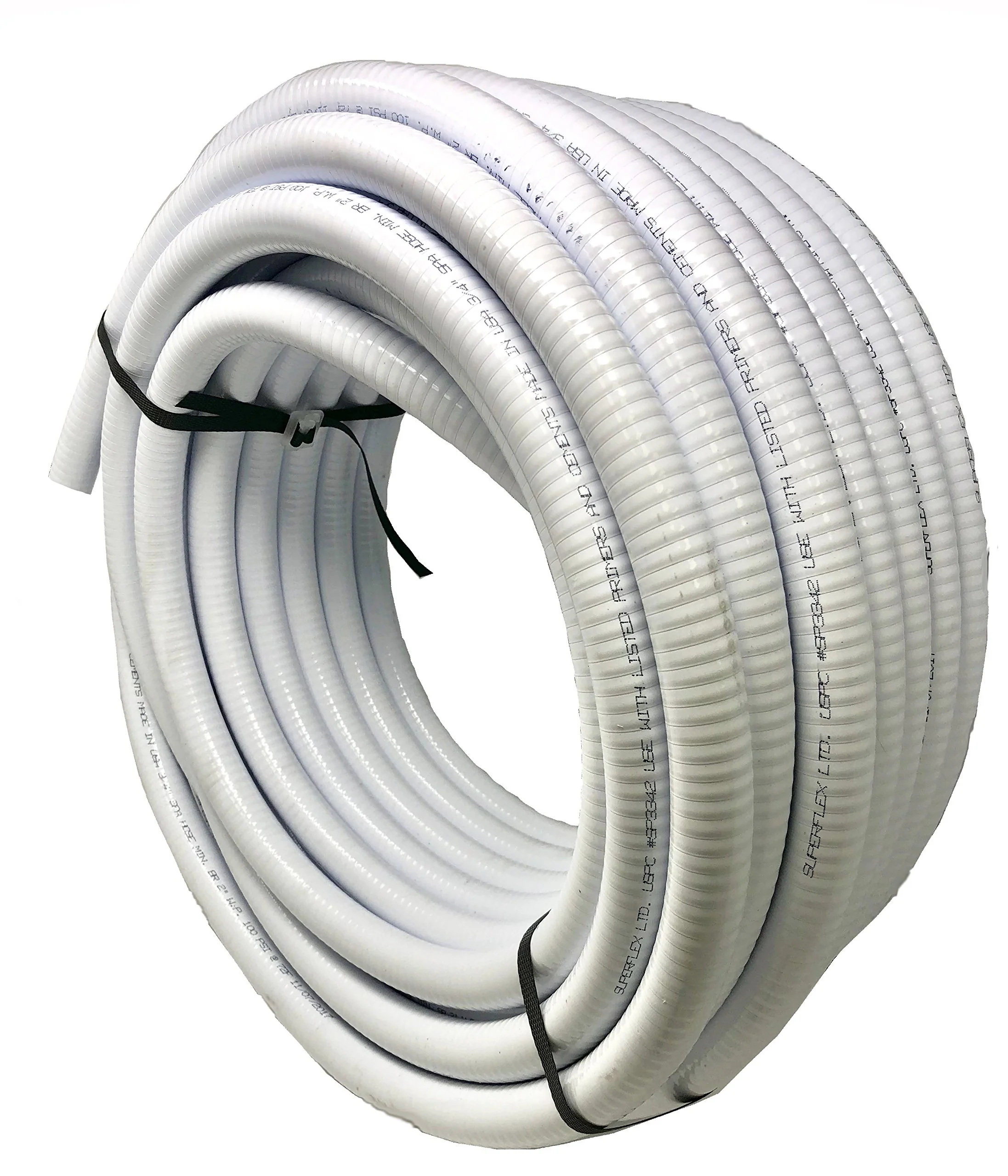 Sealproof 1.5" Dia Flexible PVC Pipe, Swimming Pool and Spa Hose, Pool Plumbing Schedule 40 Tubing, Made In USA, 1-1/2-Inch, 50 FT, White