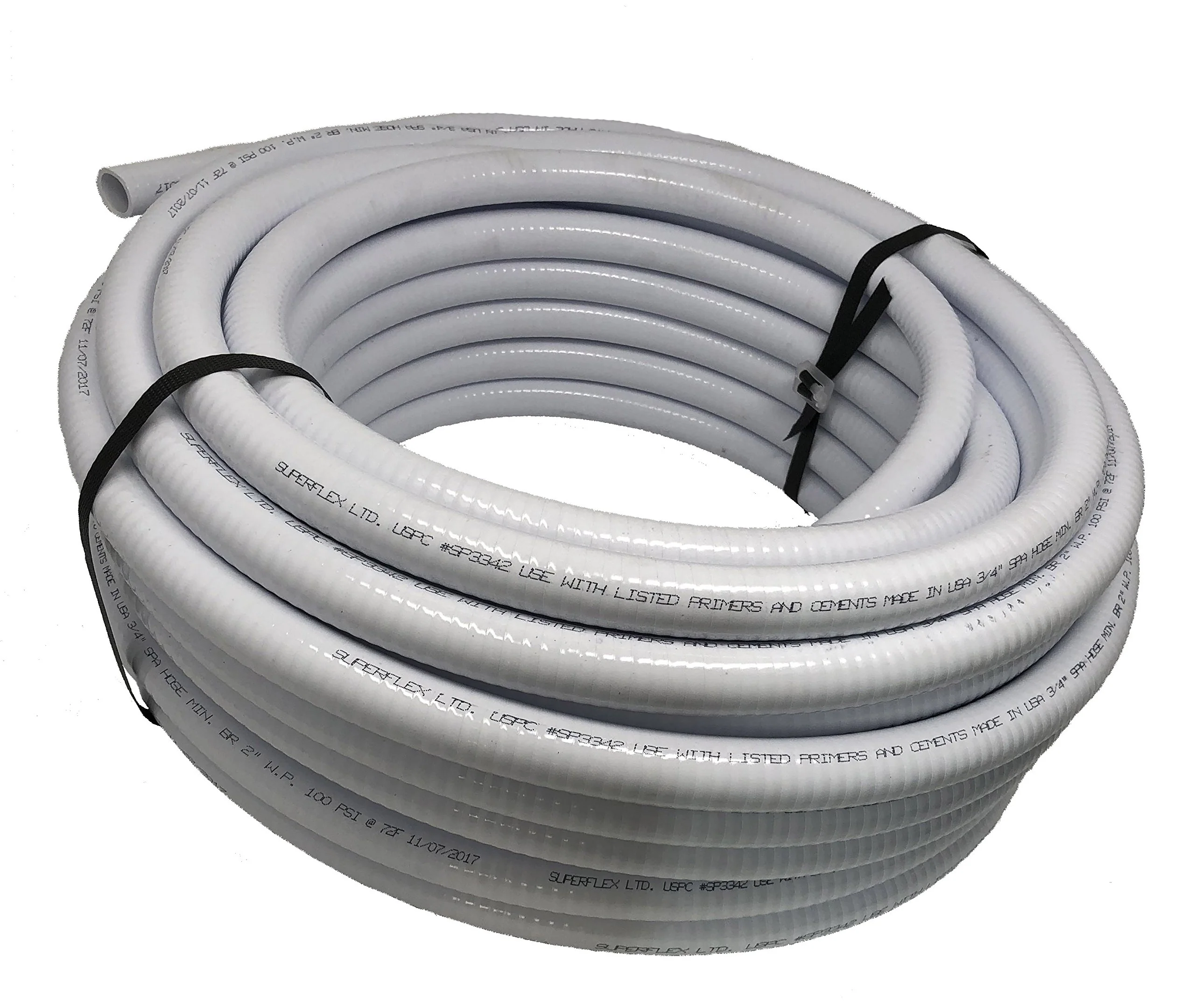 Sealproof 2" Dia Flexible PVC Pipe, Pool and Spa Hose, Schedule 40 Tubing, Made In USA, 2-Inch, 25 FT, White - Image 5
