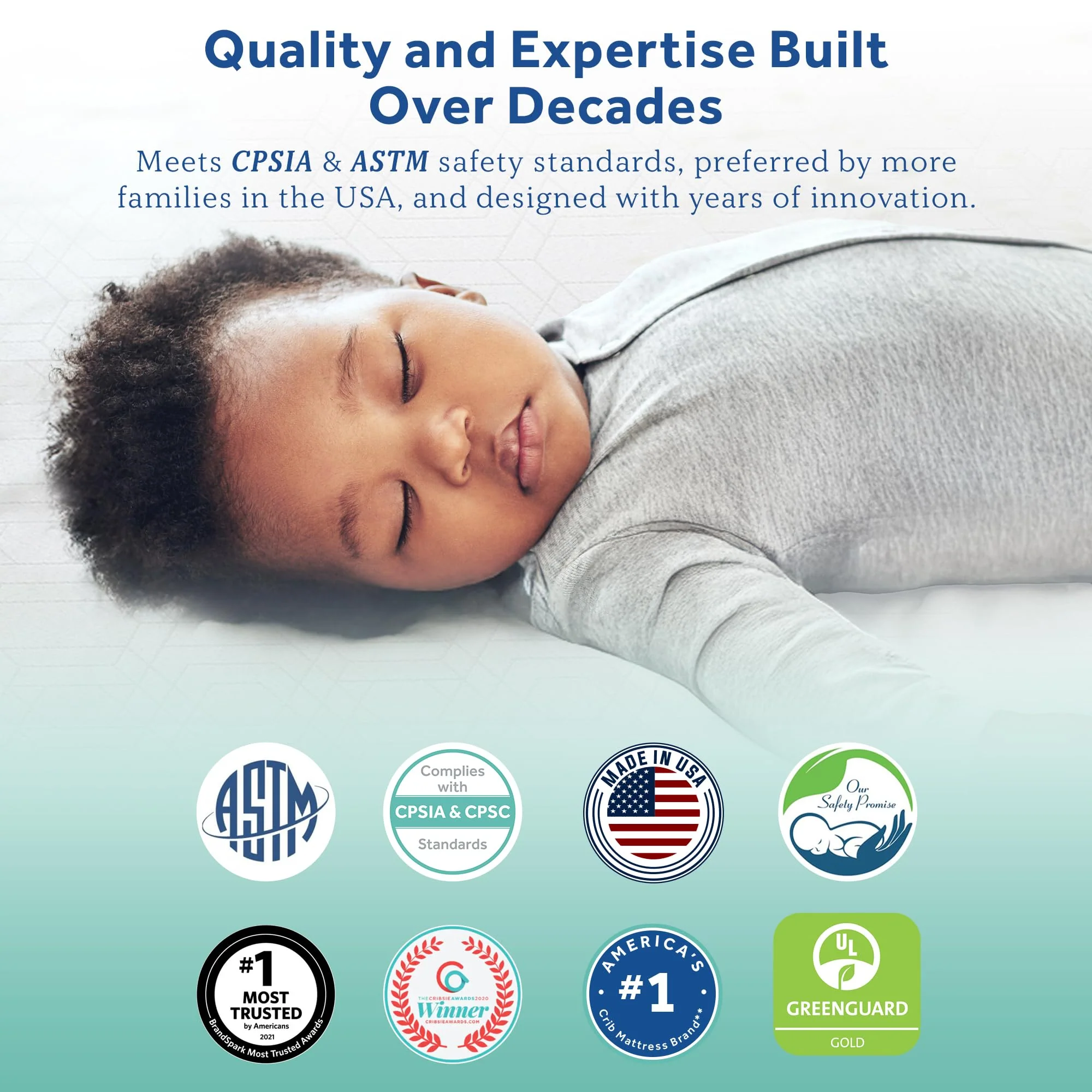 Sealy Baby Perfect Rest Waterproof Crib Mattress plus Toddler Bed Fit, Premium 150 Extra Firm Coils, Non Toxic, Airy Cushioning, GREENGUARD Gold Certified, Safety & Quality Tested, Made in USA, 52X28" - Image 4
