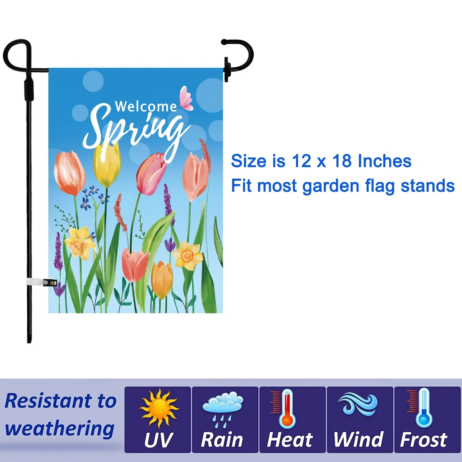 Seasonal Garden Flags Set of 12 Double Sided 12 x 18 Inch Yard Flags, Small Garden Flags for Outside, Fall Winter Halloween Christmas Outdoor Flags, Holiday Flags for All Seasons - Image 6