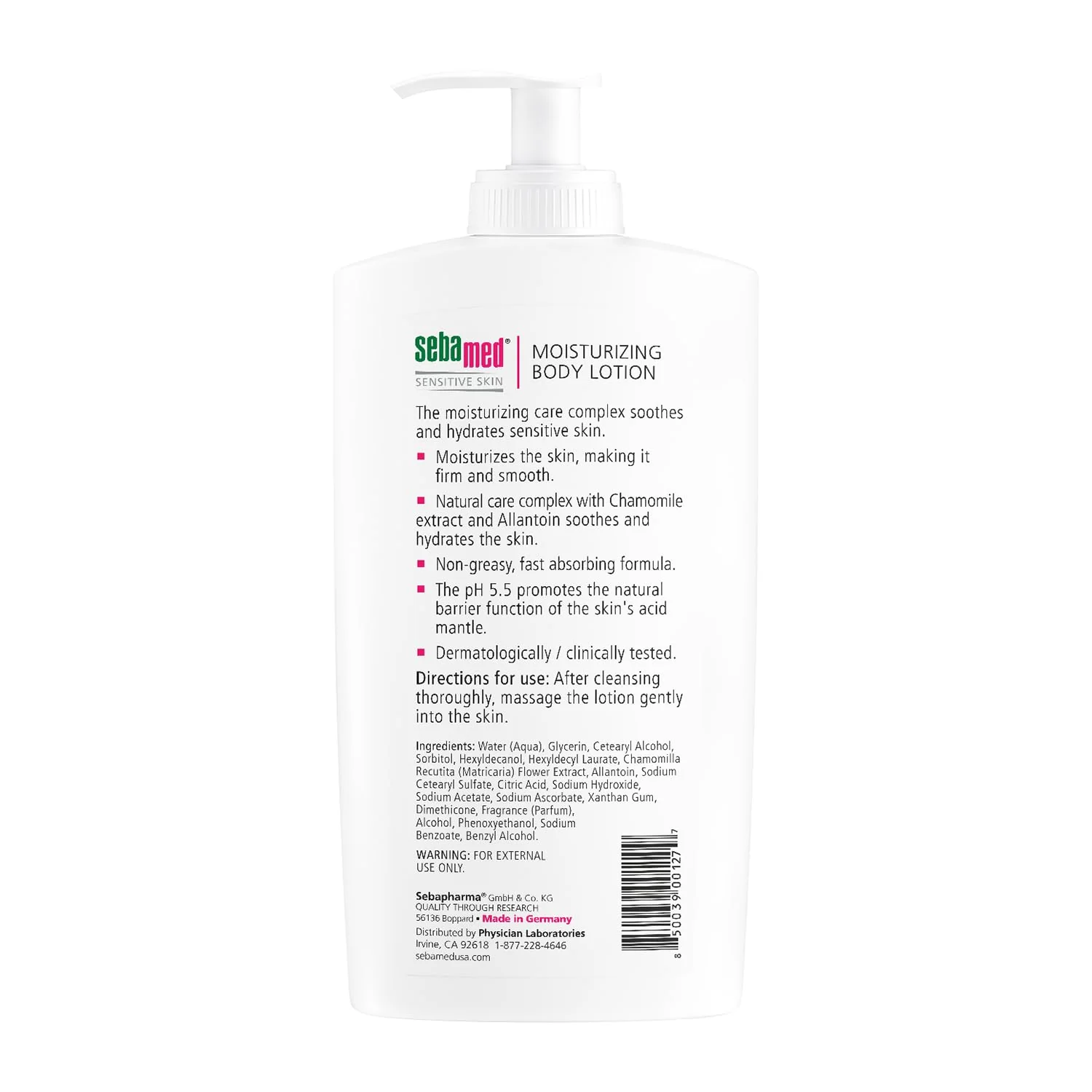 SEBAMED Paraben-Free Moisturizing Body Lotion With Pump for Sensitive and Delicate Skin pH 5.5 Ultra Mild Dermatologist Recommended Moisturizer 13.5 Fluid Ounces (400 Milliliters) - Image 6