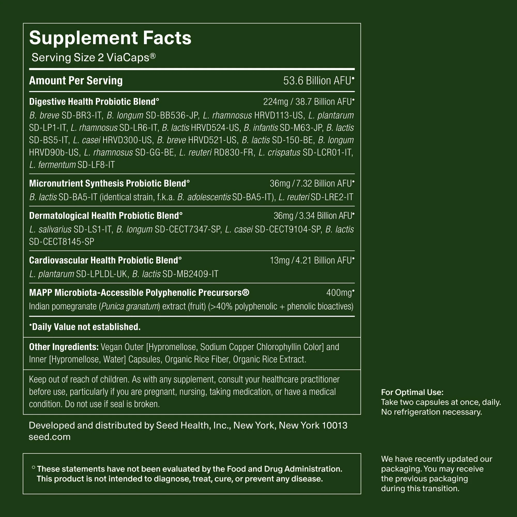 Seed DS-01 Daily Synbiotic - Prebiotic and Probiotic for Women & Men - Digestive Health, Gut Health, Immune Support, Bloating & Constipation Relief - Vegan & Shelf-Stable - 60-Day Refill (120ct) - Image 7