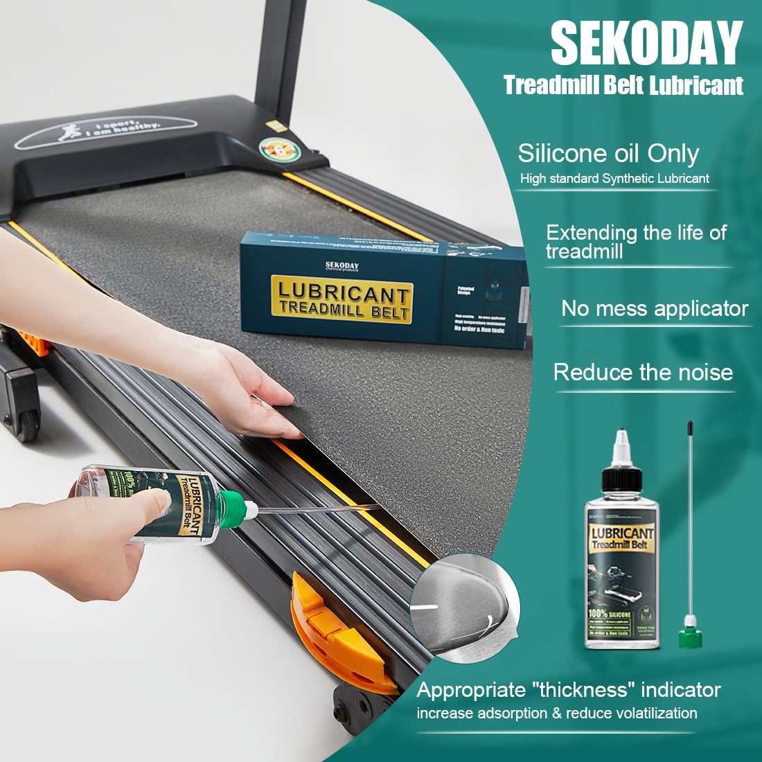 SEKODAY Silicone Treadnmill Belt Lubricants/Lubes | 4.2 Ounce, High Temperature Resistant and Stable Lubricant,with Hard Application Tubes and Precision Screw Caps for Easy Use - Image 4