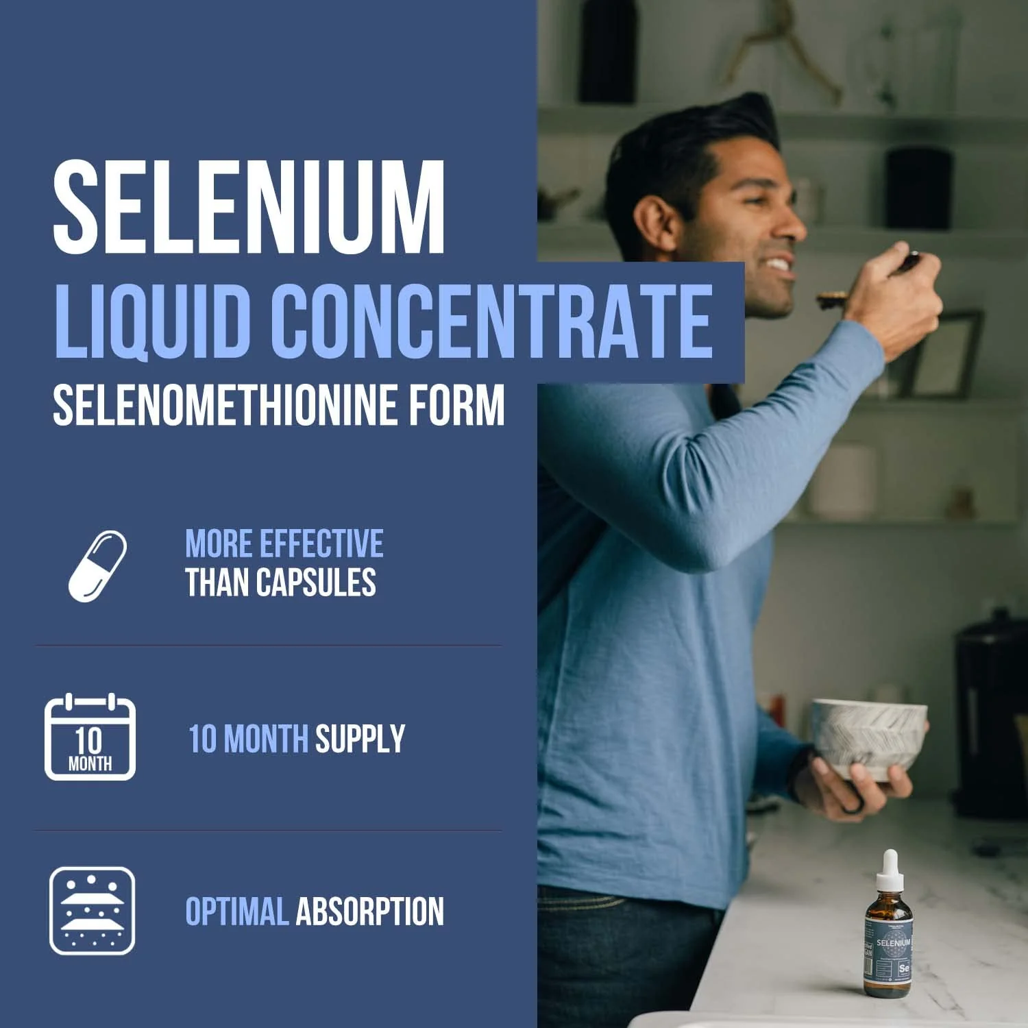 Selenium - 200 mcg, Selenomethionine Form, 300 Servings - Vegan, Glass Bottle, Yeast Free - Sublingual Liquid Concentrate - Antioxidant, Supports Immunity, Thyroid Health (2 oz.) - Image 6