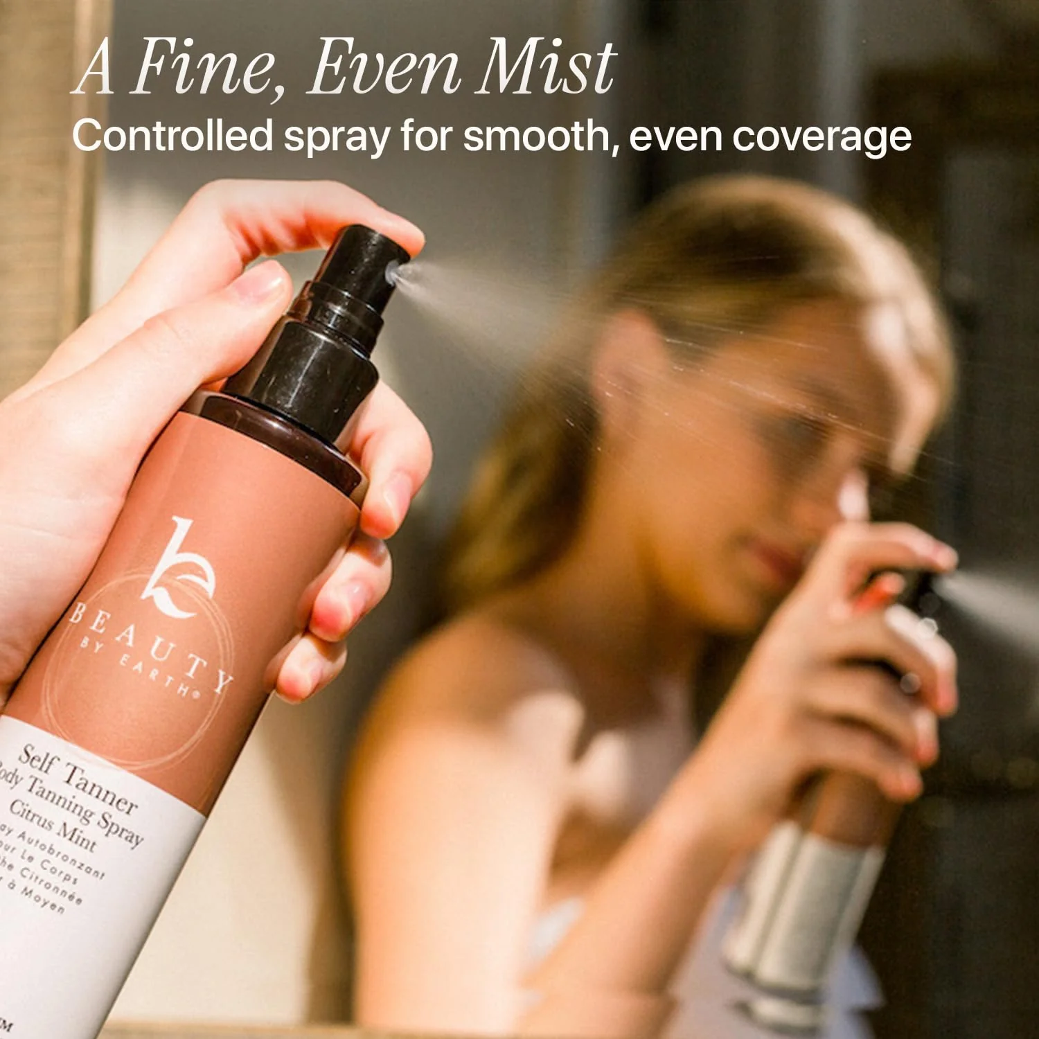 Self Tanner Spray - USA Made with Natural & Organic Ingredients, Fast Drying Spray Tan for Pale Skin, Non Toxic Gradual Tanning Spray, Sunless Tanning Water for Women & Men, Medium to Dark - Image 3