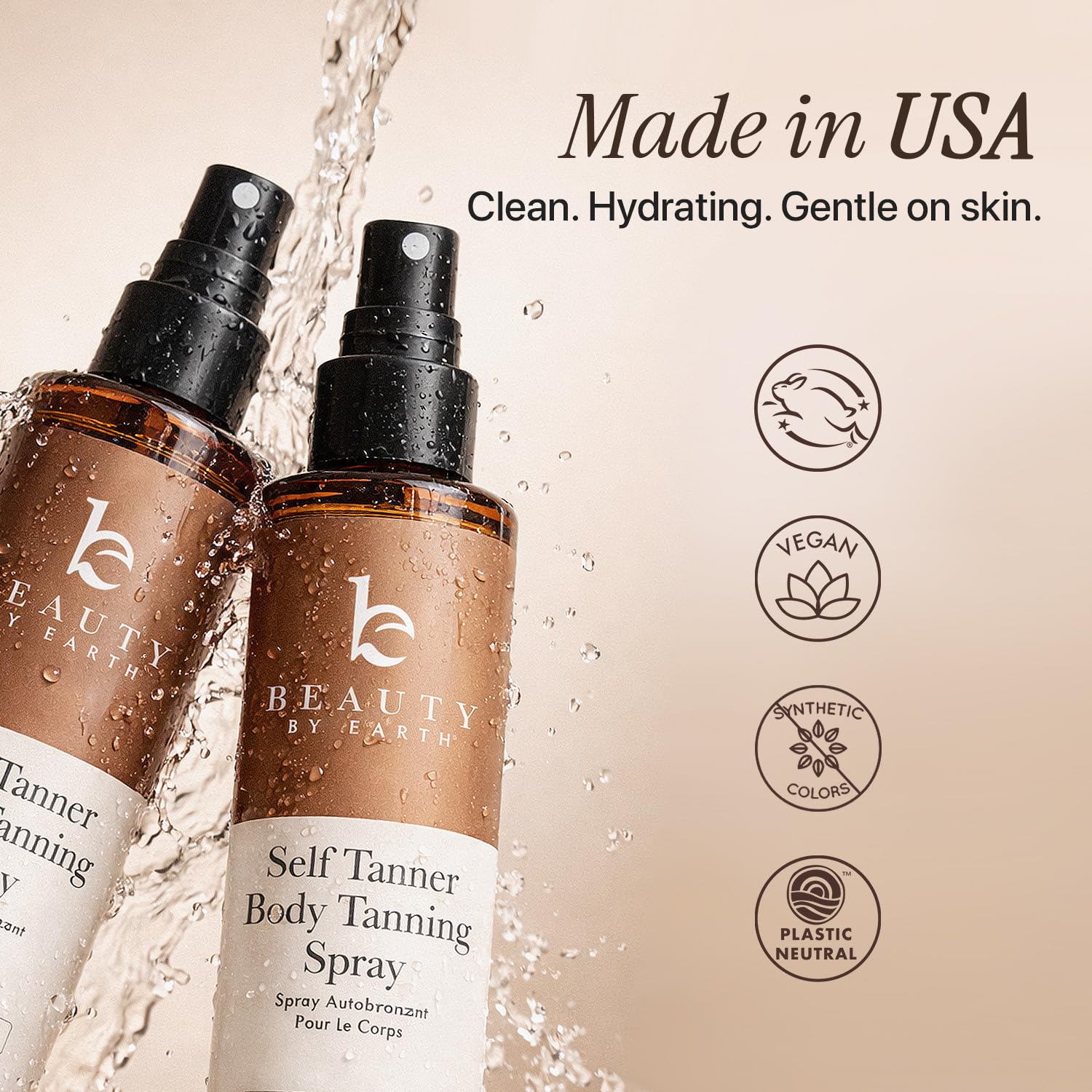 Self Tanner Spray - USA Made with Natural & Organic Ingredients, Fast Drying Spray Tan for Pale Skin, Non Toxic Gradual Tanning Spray, Sunless Tanning Water for Women & Men, Medium to Dark - Image 6