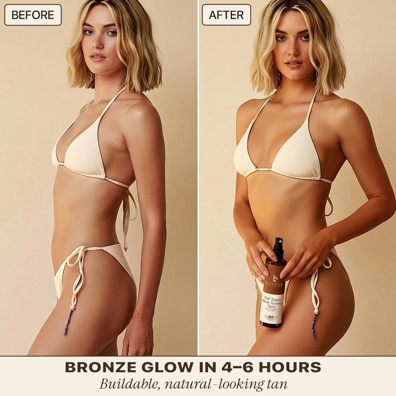 Self Tanner Spray - USA Made with Natural & Organic Ingredients, Fast Drying Spray Tan for Pale Skin, Non Toxic Gradual Tanning Spray, Sunless Tanning Water for Women & Men, Medium to Dark - Image 8