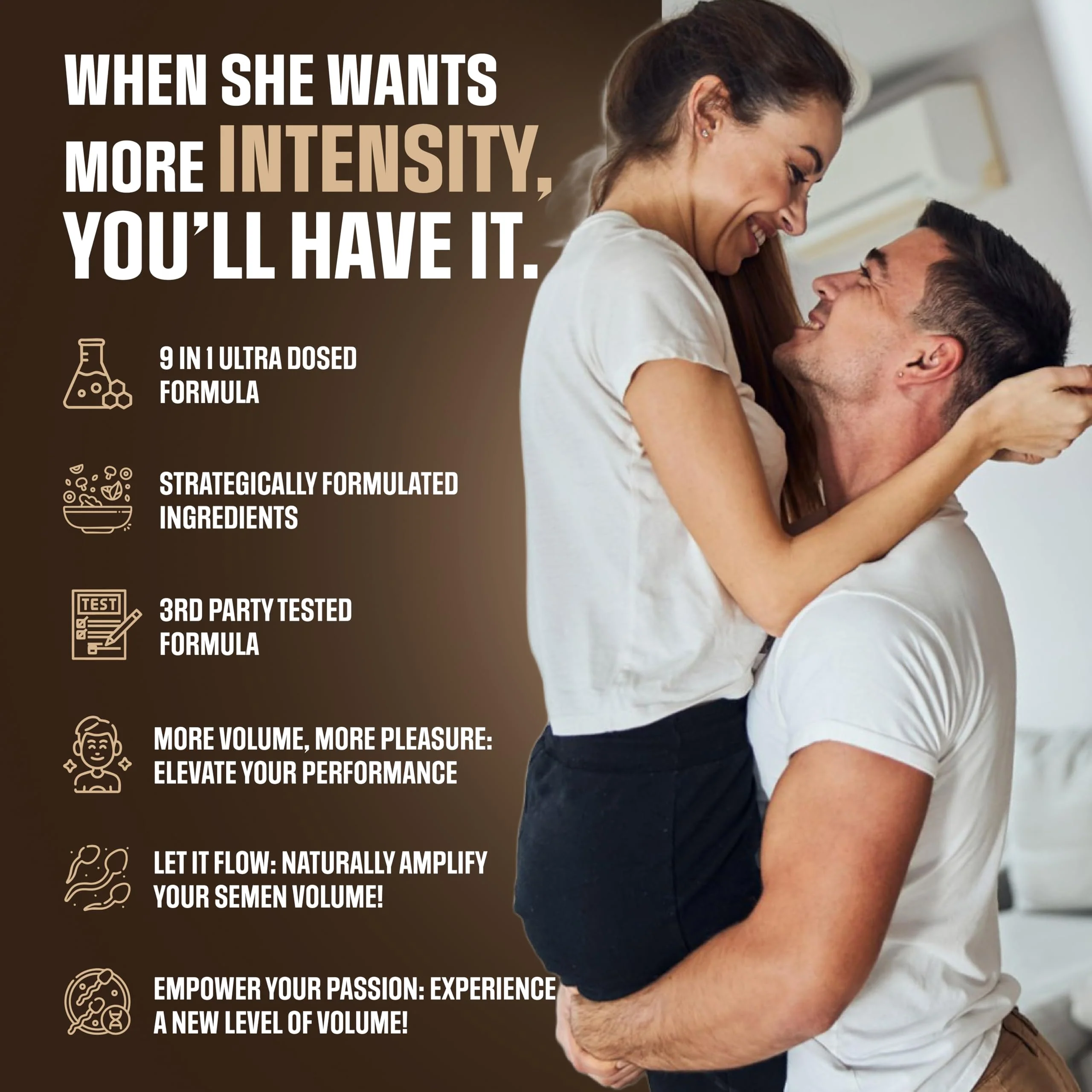 Semen Volume Enhancer for Men - Help Amplify Volume & Overall Health - Assists T-Levels for Male Vitality, Blood Flow Support & Hard On Assistance - 3rd Party Tested Supplement - 60 Capsules - Image 4