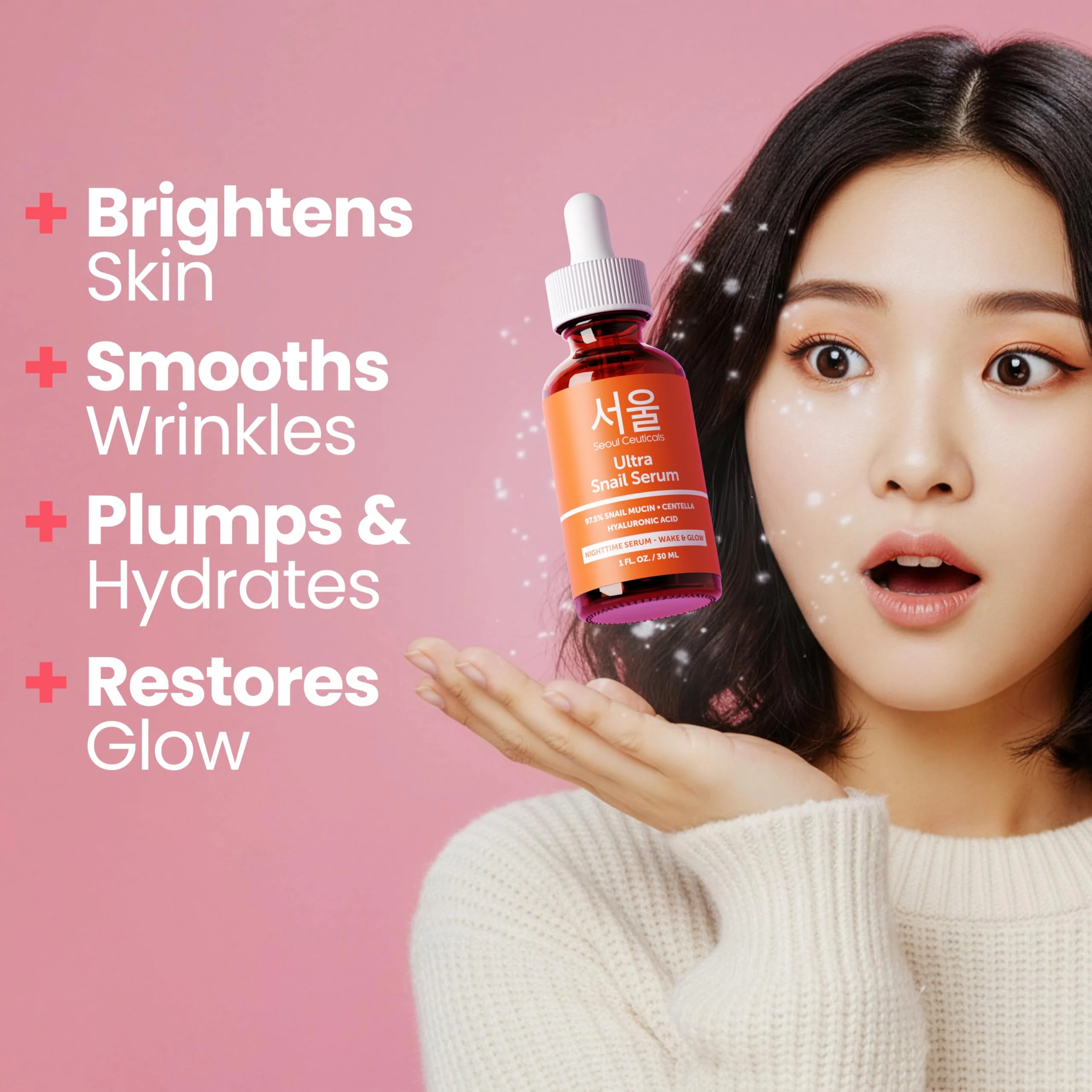 SeoulCeuticals Korean Skin Care 97.5% Snail Mucin Serum – K Beauty Skincare Anti Wrinkle Cica Night Serum Hyaluronic Acid for Face 1oz - Image 9