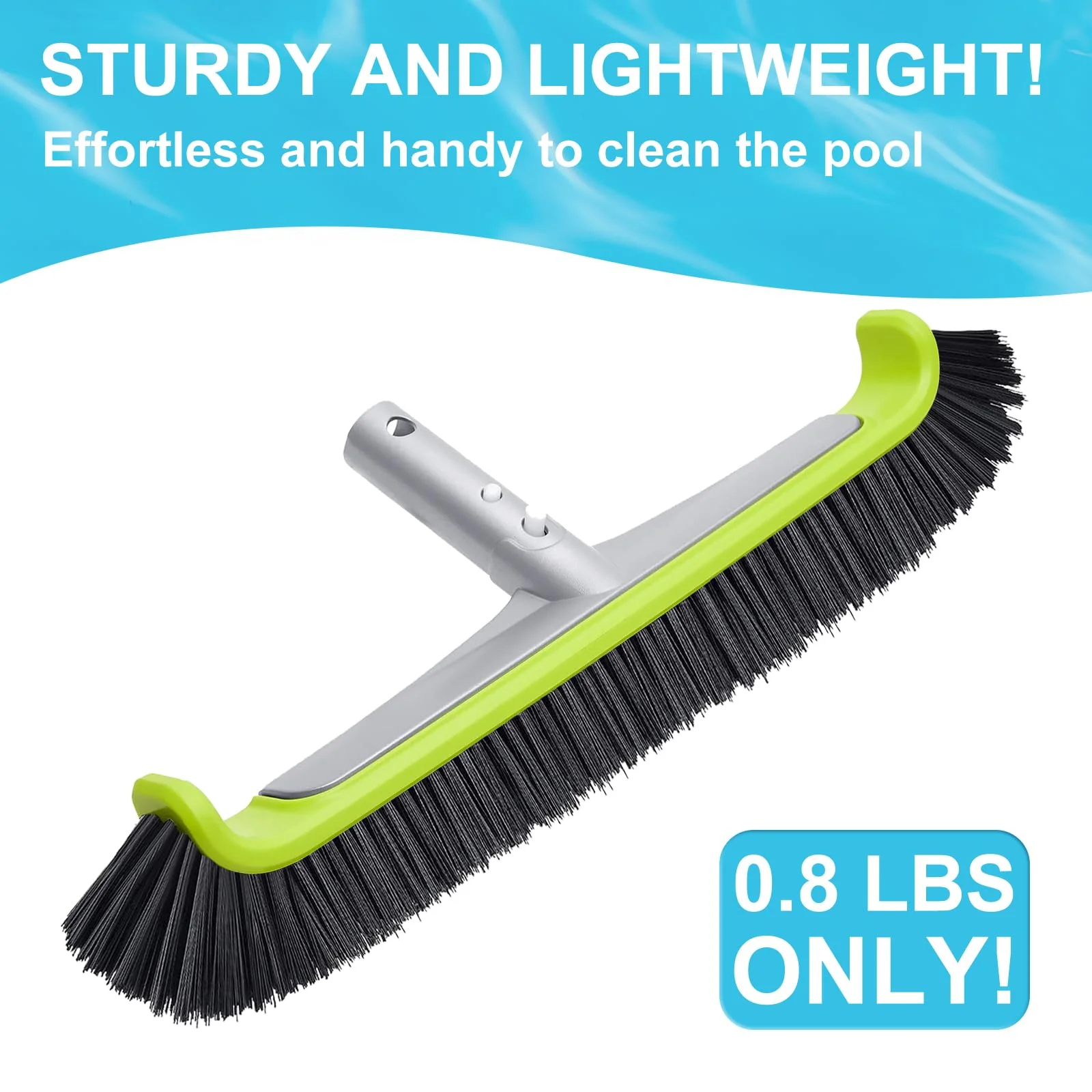 Sepetrel 17.5" Pool Brush Head for Cleaning Walls,Heavy Duty Inground/Above Ground Swimming Pool Scrub Brushes with Premium Strong Bristle & Reinforced Aluminium Back - Image 7