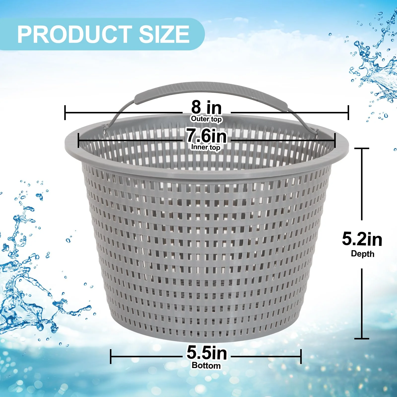 Sepetrel 2 Sets Swimming Pool Filter Basket - Replacement Skimmer Basket for In-Ground Pools - Captures Leaves, Needles and Debris - Most Pump & Water Circulation Systems - Image 4