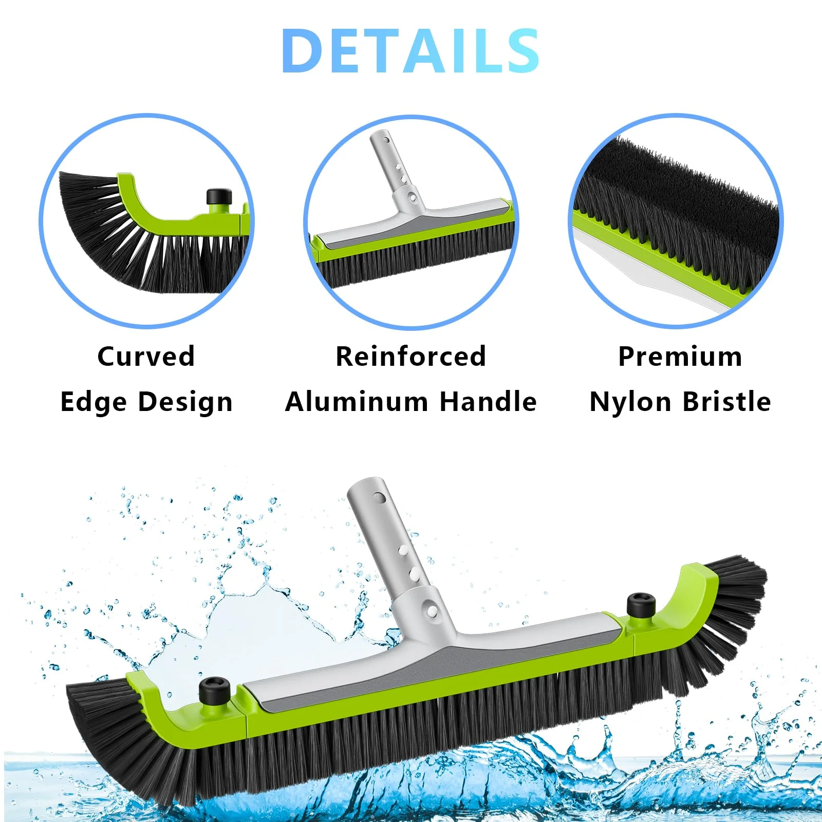 Sepetrel 20” Pool Brush Head for Cleaning Walls,Heavy Duty Inground/Above Ground Swimming Pool Scrub Brushes with Premium Strong Bristle & Reinforced Aluminium Back - Image 6