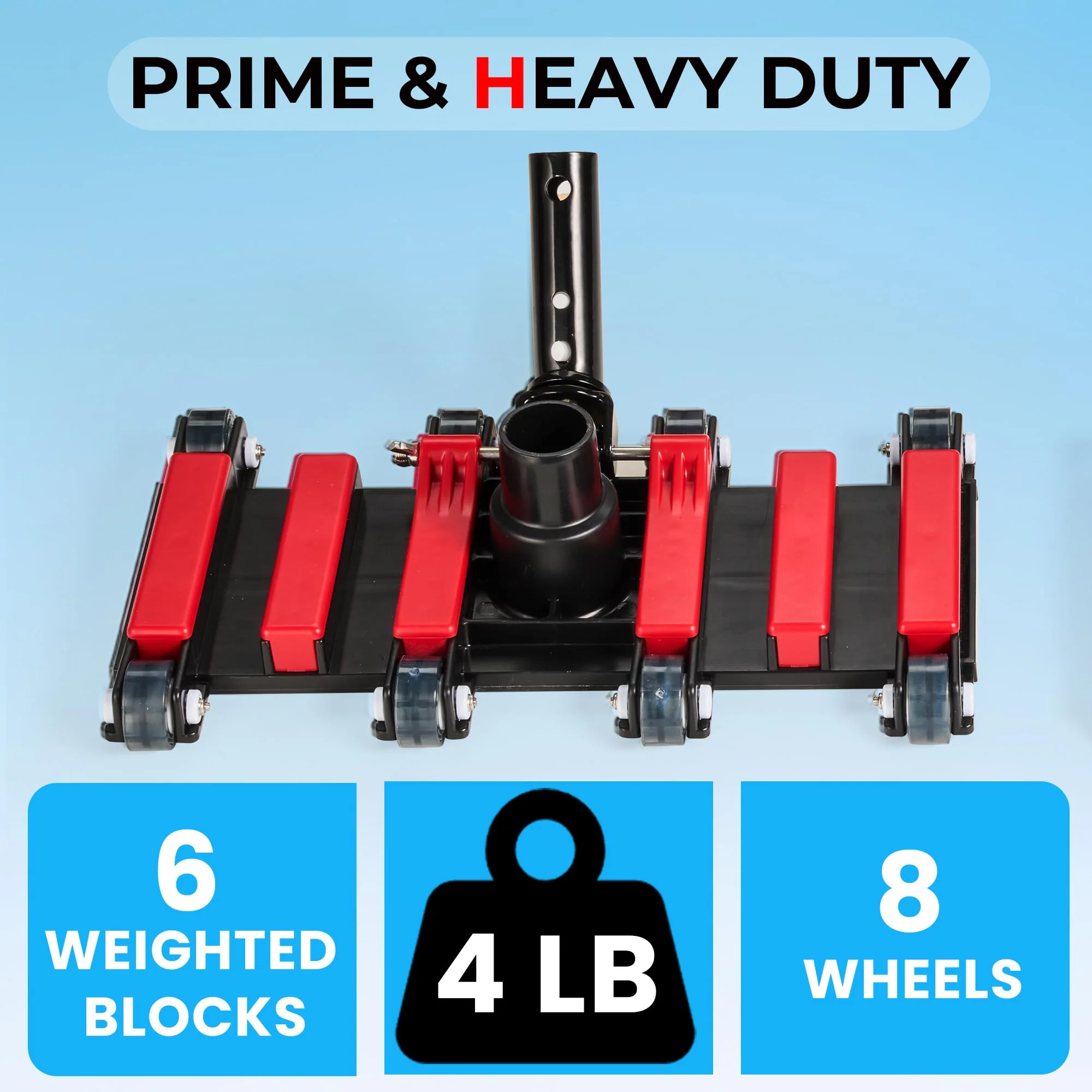 Sepetrel Commercial Grade Pool Vacuum Head with Wheels,14" Extra-Wide & Weighted Flexible Heavy-Duty Vac Cleaner for Effortless, Deep Cleaning - Image 5