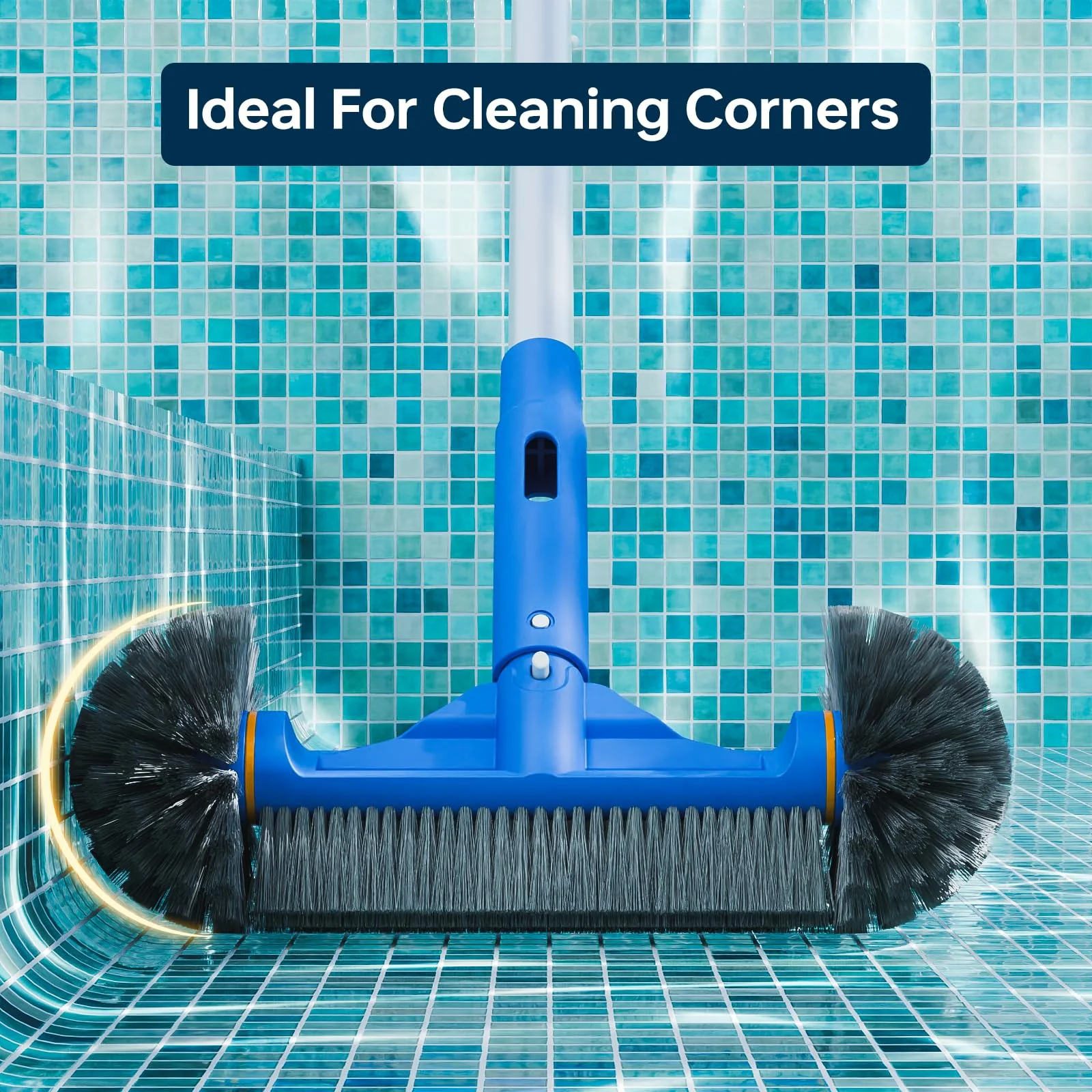 Sepetrel Deluxe Swimming Pool Cleaning Kit Including Half-Deep Fine Mesh Pool Leaf Skimmer Net,12" Round Pool Brush Head & 70.5" Pole, for Above Ground Pools,Ponds,Spas,Hot Tubs - Image 5