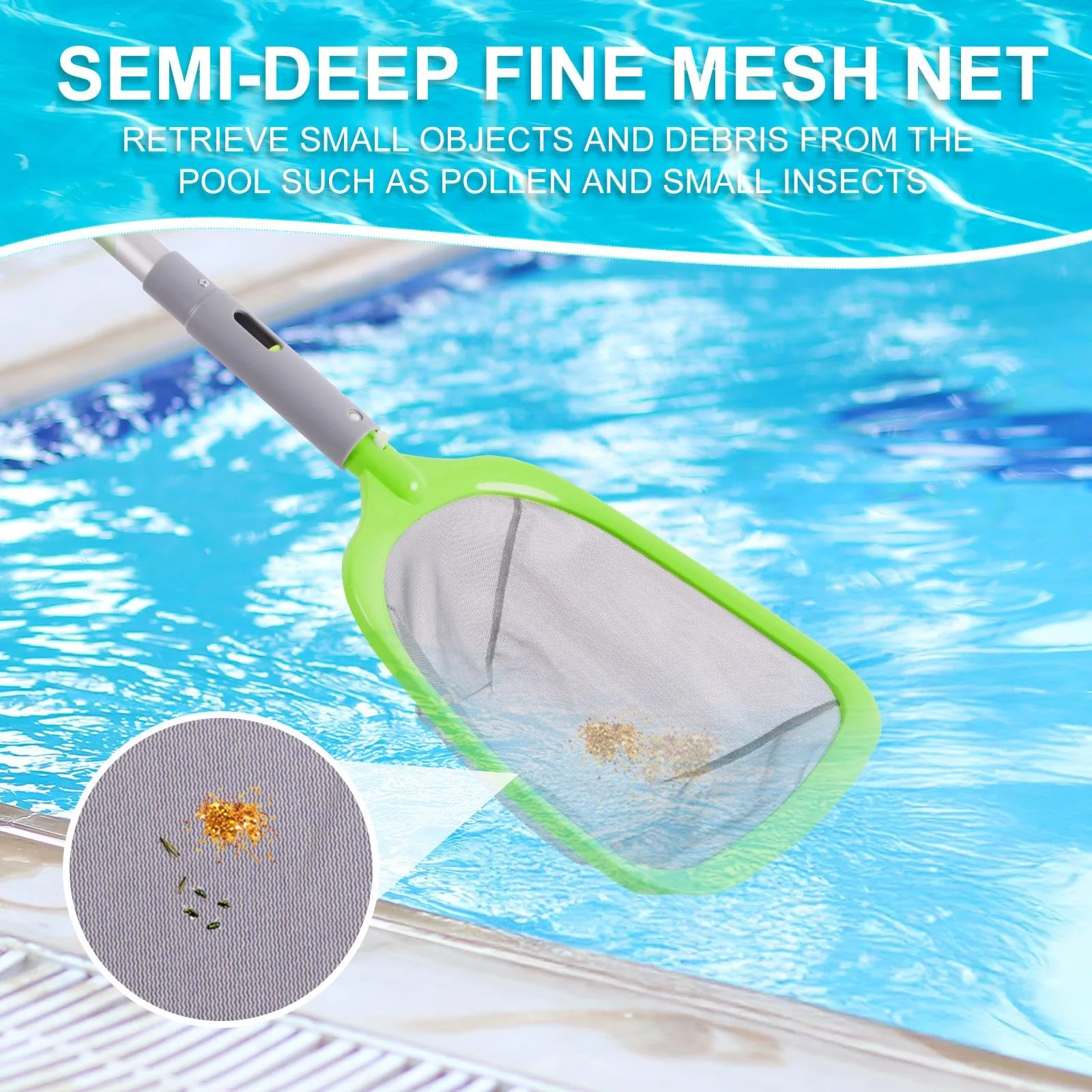 Sepetrel Deluxe Swimming Pool Cleaning Kit with Spa Jet Vacuum Cleaner,Brush, Semi-deep Skimmer Net & Adjustable 57.5-inch Pole,Ideal for Cleaning Above Ground,Inflatable Pools - Image 5