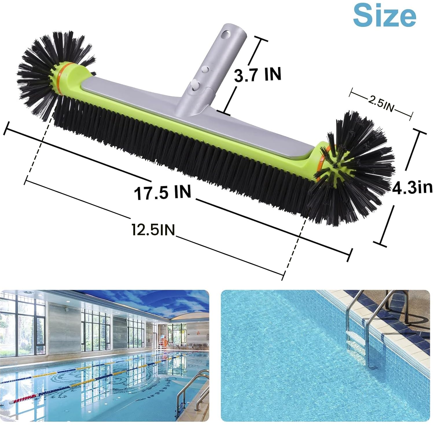 Sepetrel Pool Brush Head for Cleaning Walls,Heavy Duty Inground/Above Ground Swimming Pool Round Scrub Brushes with Premium Strong Bristle & Reinforced Aluminium Back - Image 4