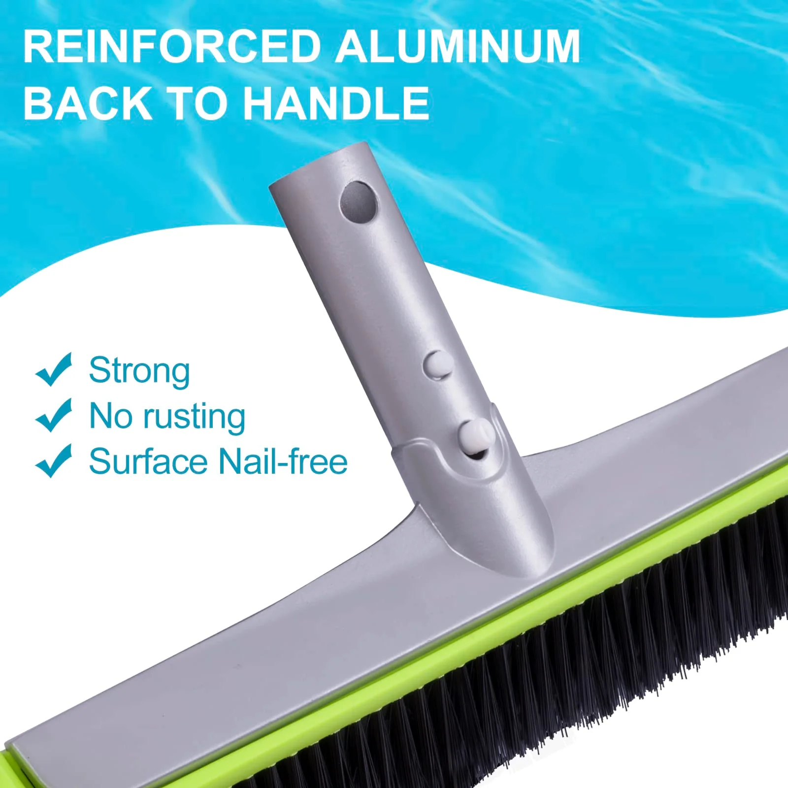 Sepetrel Pool Brush Head for Cleaning Walls,Heavy Duty Inground/Above Ground Swimming Pool Round Scrub Brushes with Premium Strong Bristle & Reinforced Aluminium Back - Image 6