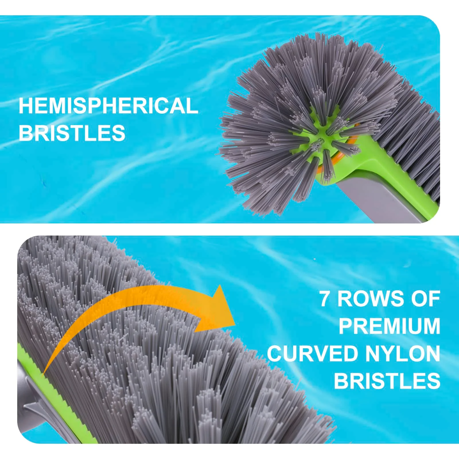 Sepetrel Pool Brush Head for Cleaning Walls,Heavy Duty Inground / Above Ground Swimming Pool Round Scrub Brushes with Premium Strong Bristle & Reinforced Aluminium Back,Grey - Image 7
