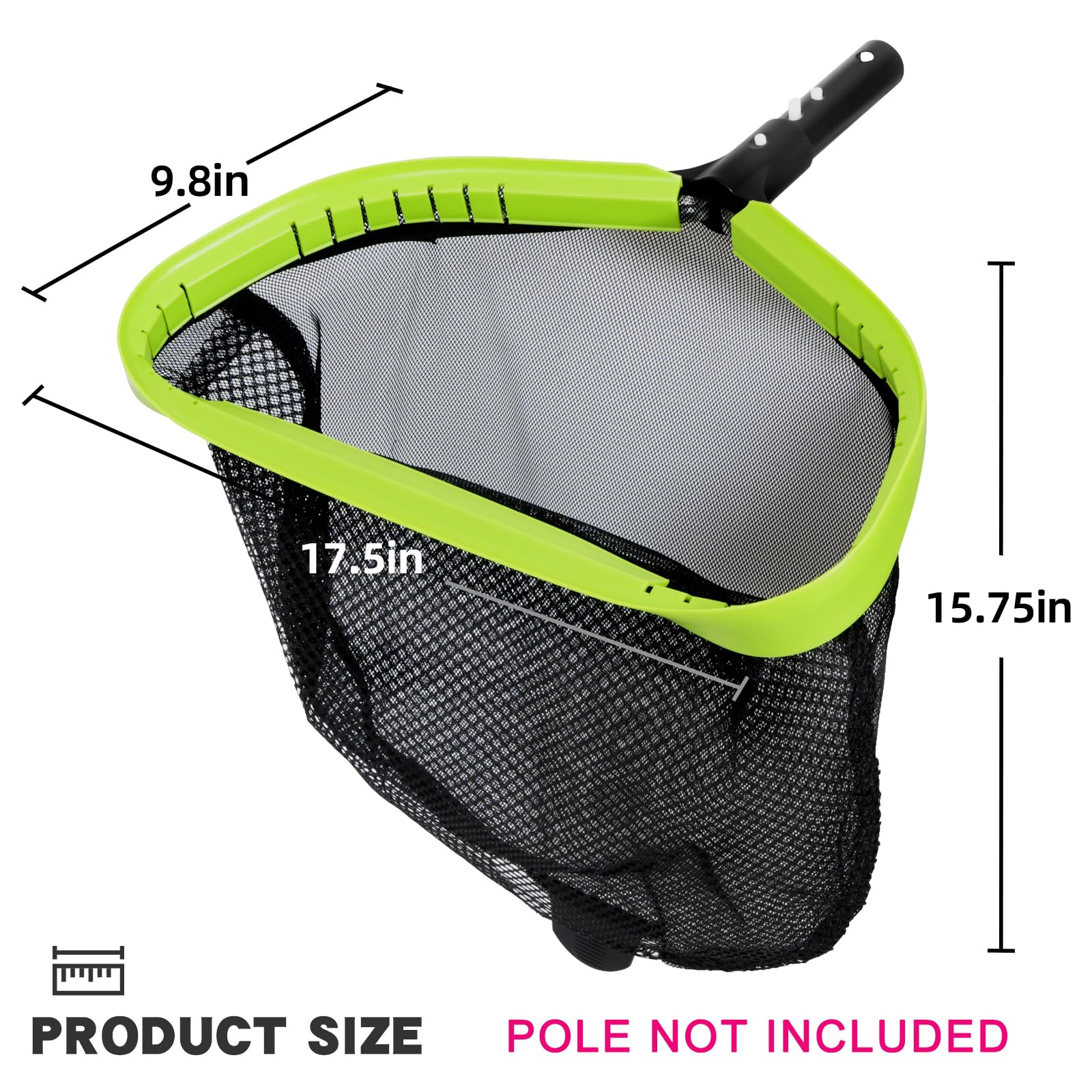 Sepetrel Pool Net,Professional Swimming Pool Leaf Skimmer Nets for Cleaning with Double-Layer Deep Big Bag,Heavy Duty Aluminum Frame & Handle Rake(Pole Not Included) - Image 3