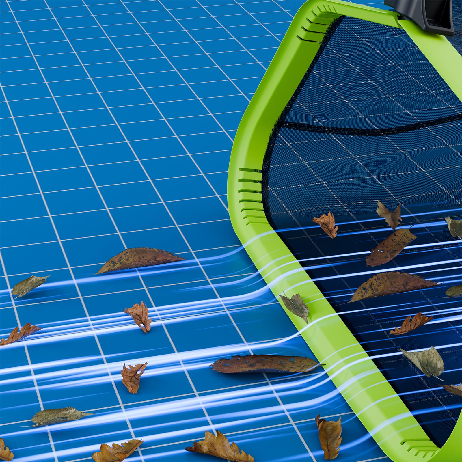 Sepetrel,Pool Net,Professional Swimming Pool Leaf Skimmer Nets for Cleaning with Nylon Deep Bag,Heavy Duty Aluminum Frame & Handle Rake(Pole Not Included) - Image 2