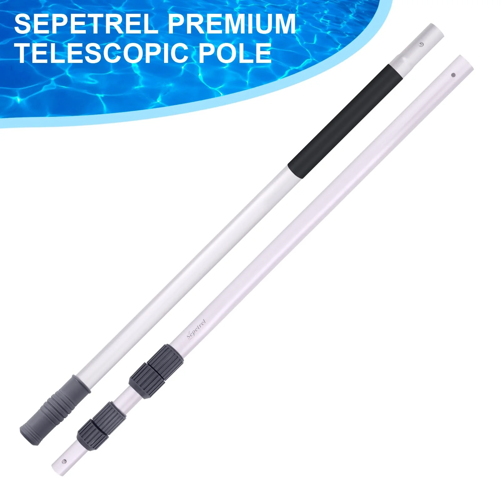 Sepetrel Pool Pole-Upgraded Professional 12 Foot Telescoping Swimming Pool Pole with Threaded Tips,Adjustable Telescopic Poles,for Skimmer Net,Brush,Vacuum Head - Image 4