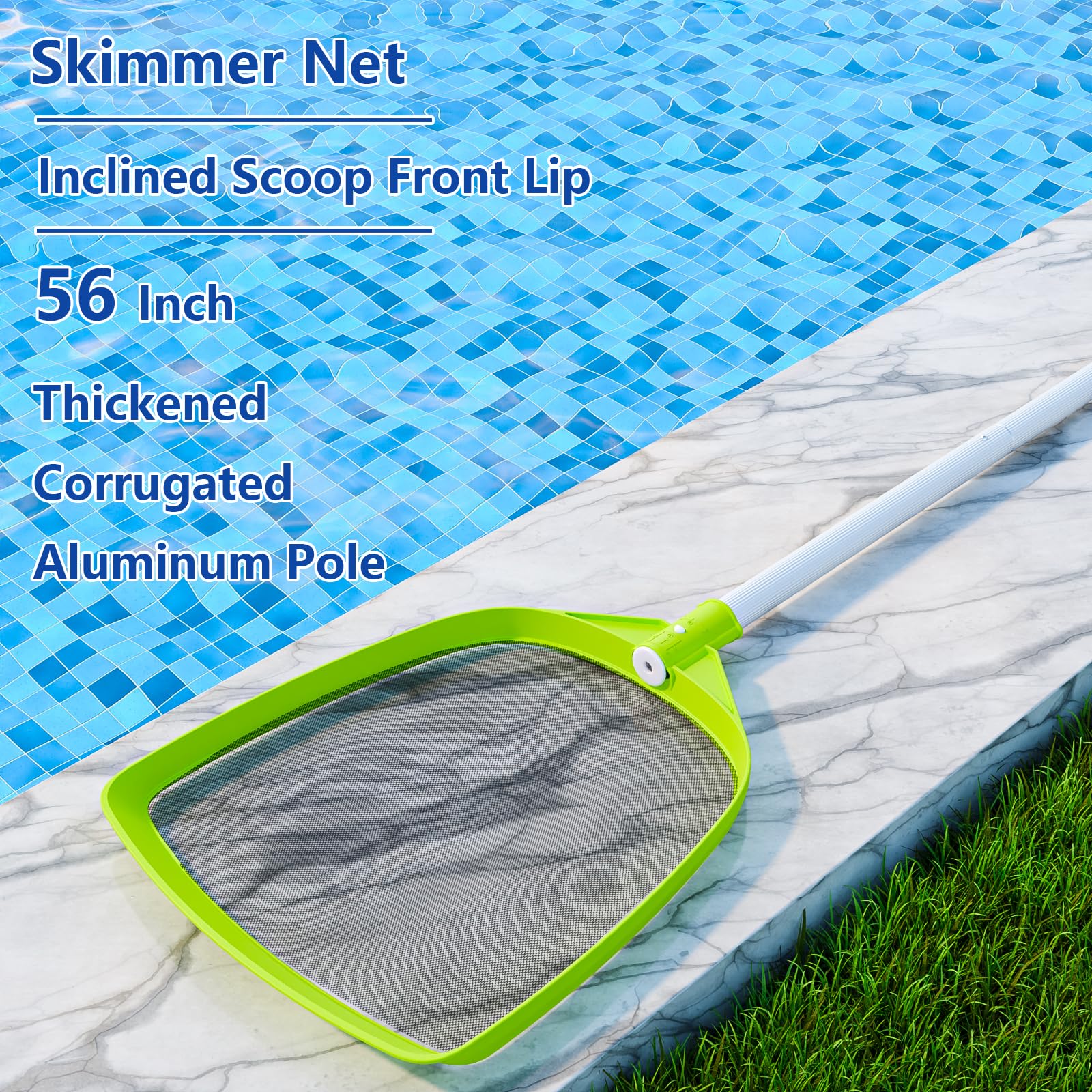 Sepetrel Pool Skimmer Net- Total Length 72 inches Rake with Pole,Accessories for Cleaning Inground/Above Ground Swimming Pool, Pond,Spa and Hot Tub Leaf Debris - Image 6
