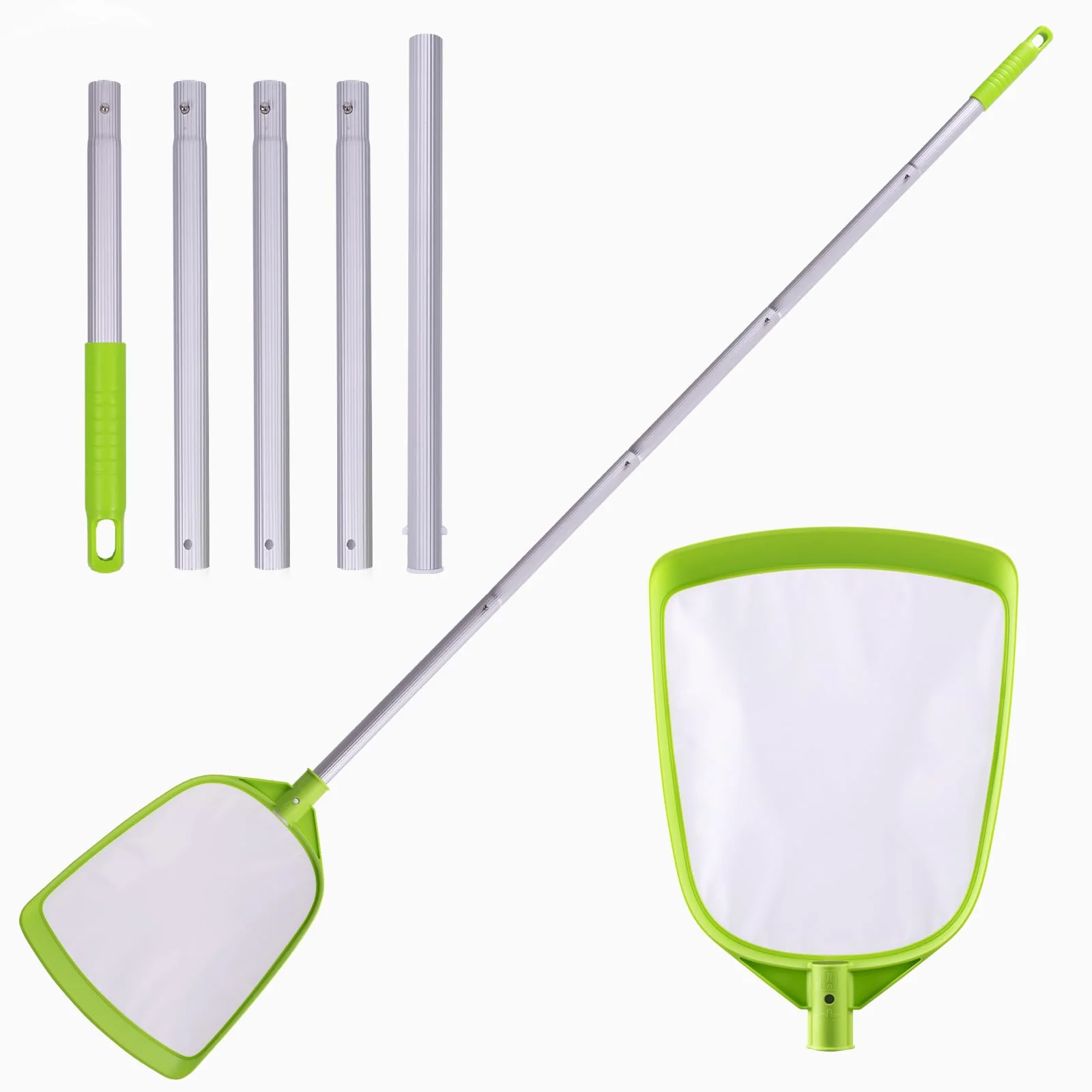 Sepetrel Pool Skimmer Net- Total Length 72 inches Ultral Fine Mesh Rake with Pole,Accessories for Cleaning Inground/Above Ground Swimming Pool, Pond,Spa and Hot Tub Leaf Debris