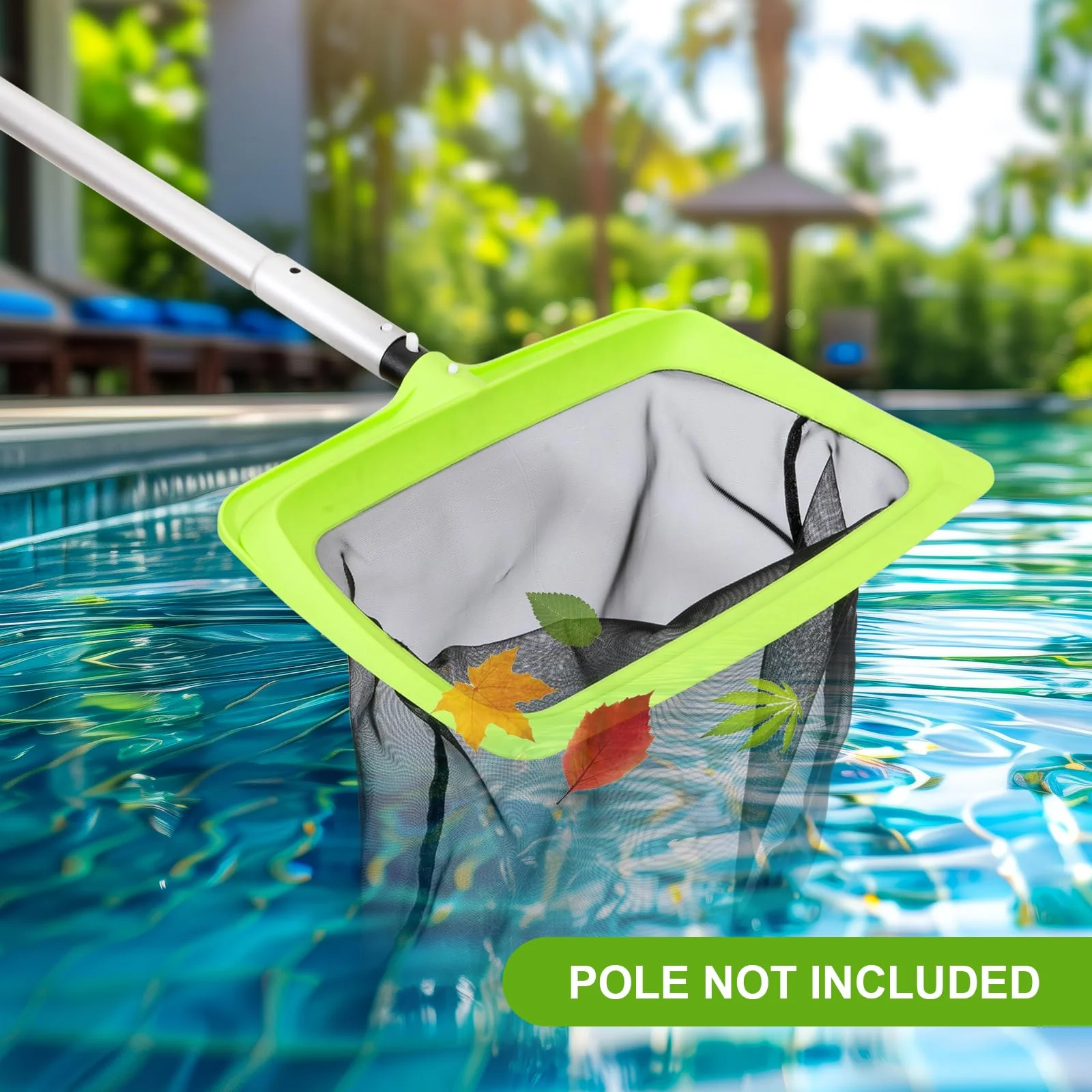 Sepetrel Swimming Pool Leaf Skimmer Net,Fine Nylon Mesh & Reinforced Frame Deep Rake Net,Cleaning Supplies and Accessories, (Pole Not Included) - Image 2