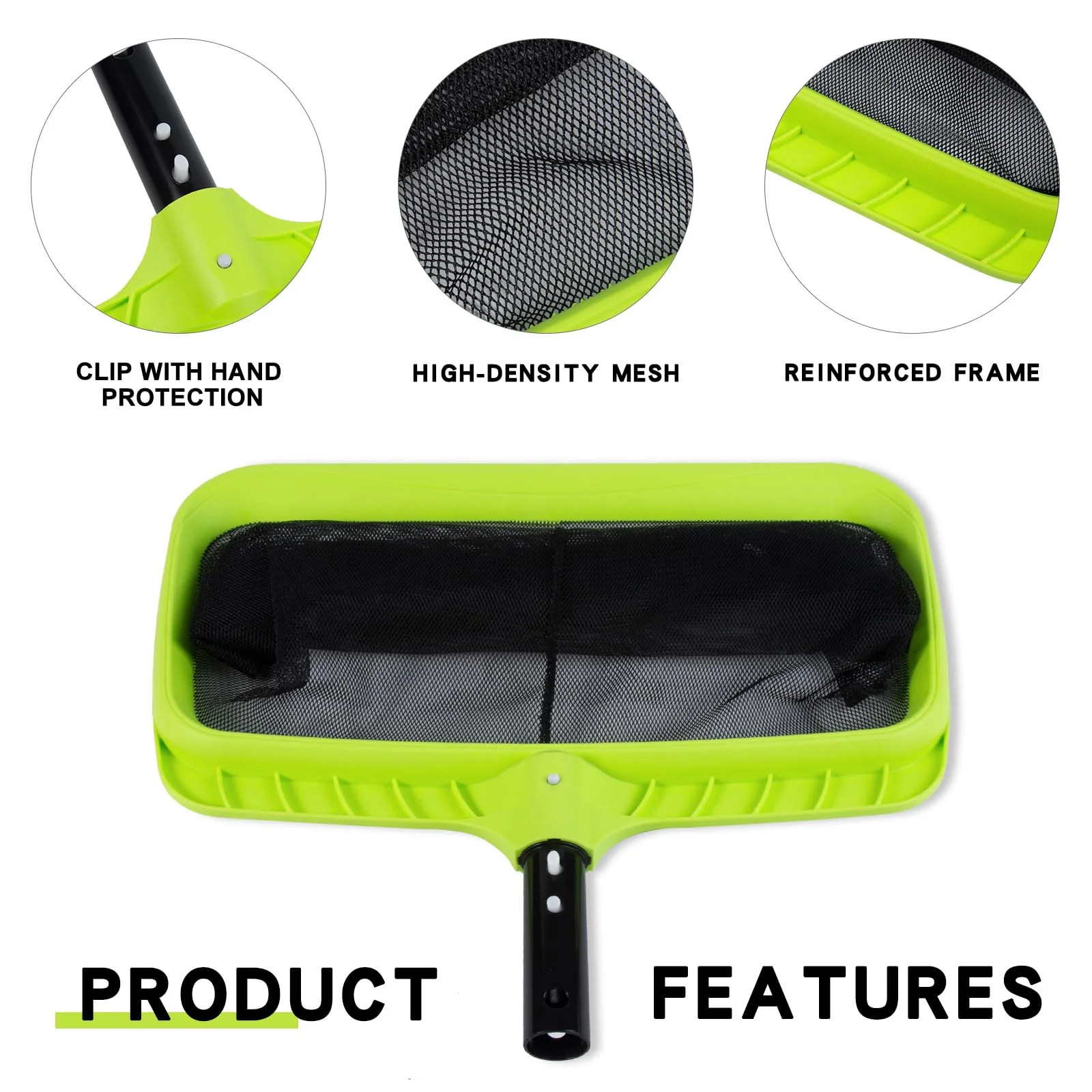 Sepetrel Swimming Pool Leaf Skimmer Net,Reinforced Frame Deep Rake Net - Image 4
