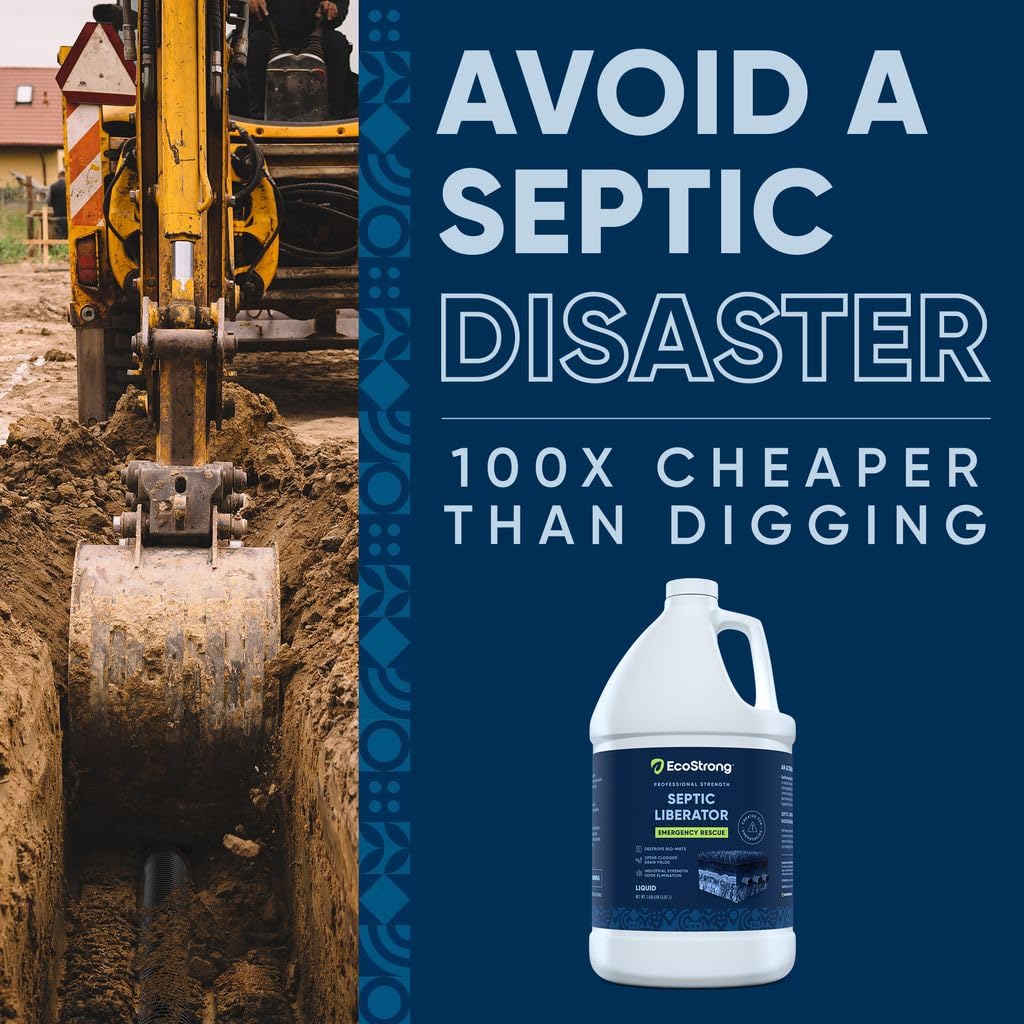 Septic Tank Shock Treatment | Bio Enzyme Septic Safe |Clears Leach & Drain Fields, Dissolves Organic Solids, Grease, Hair - Drain Deodorizer (128 OZ) - Image 8