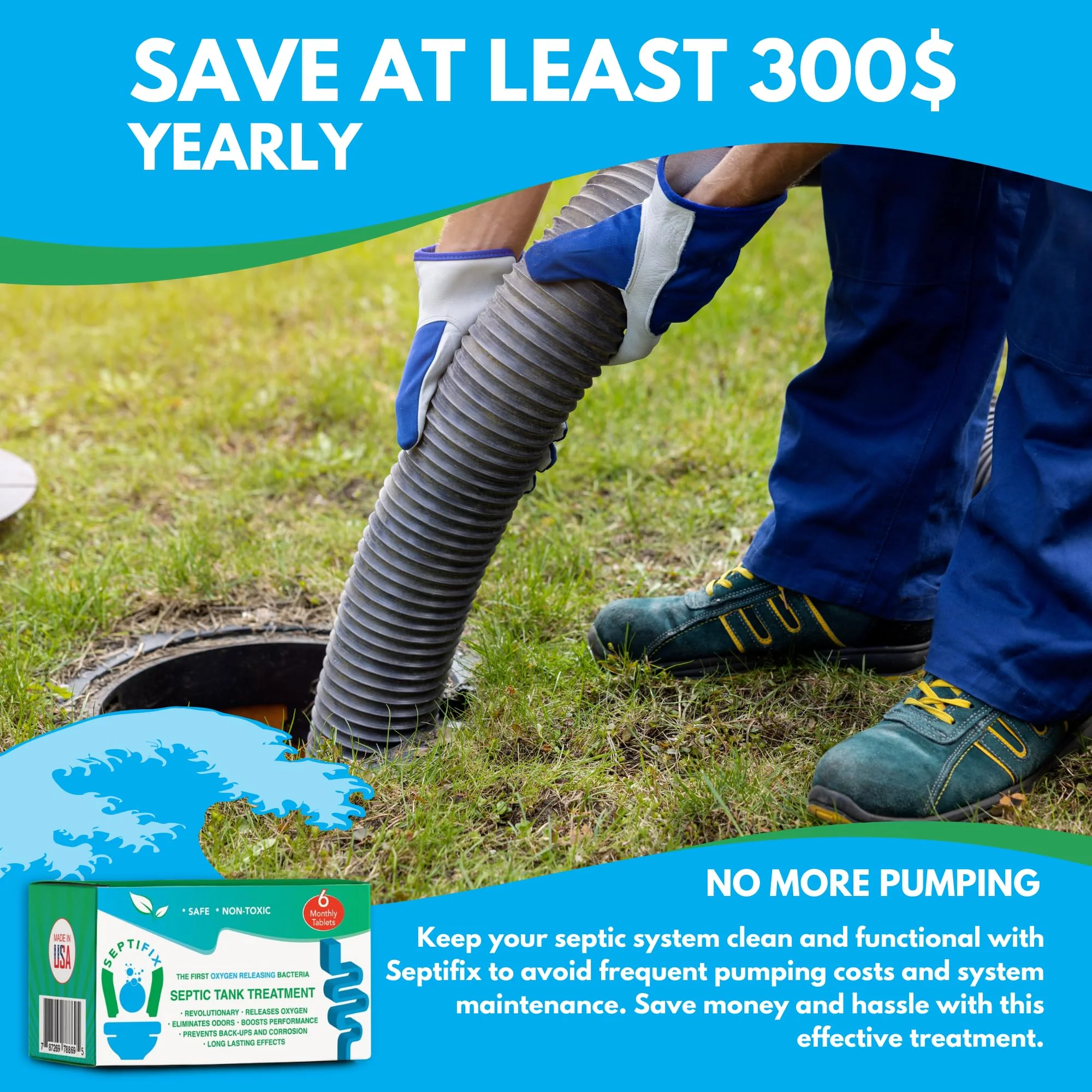 SEPTIFIX Septic Tank Treatment Tabs - Live Aerobic Bacteria Tablets For Your Septic Tank - Image 4