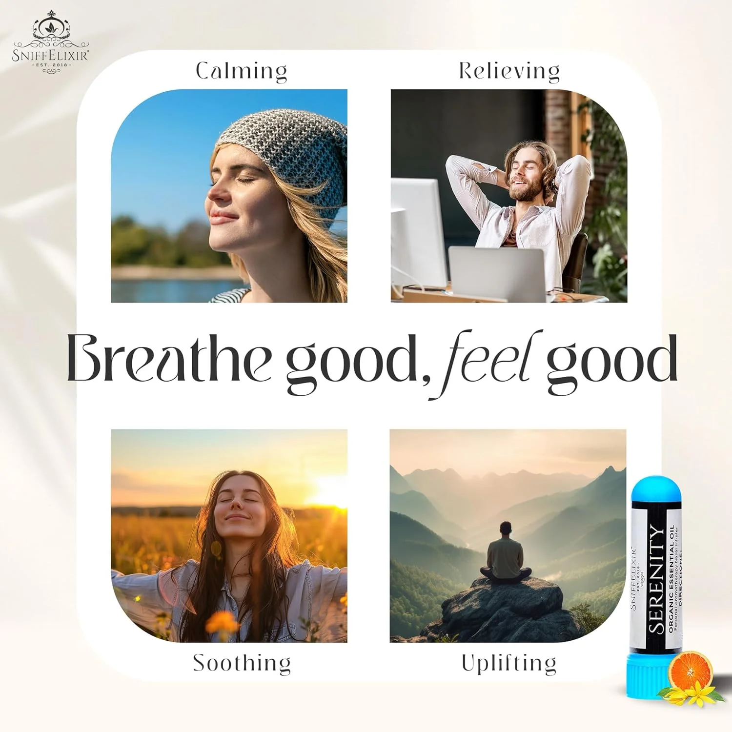 Serenity Aromatherapy Nasal Inhaler Kit – DIY 3-Pack with Essential Oil Blend, Calm Mood & Stress Relief, Premium Gift Set - Image 5