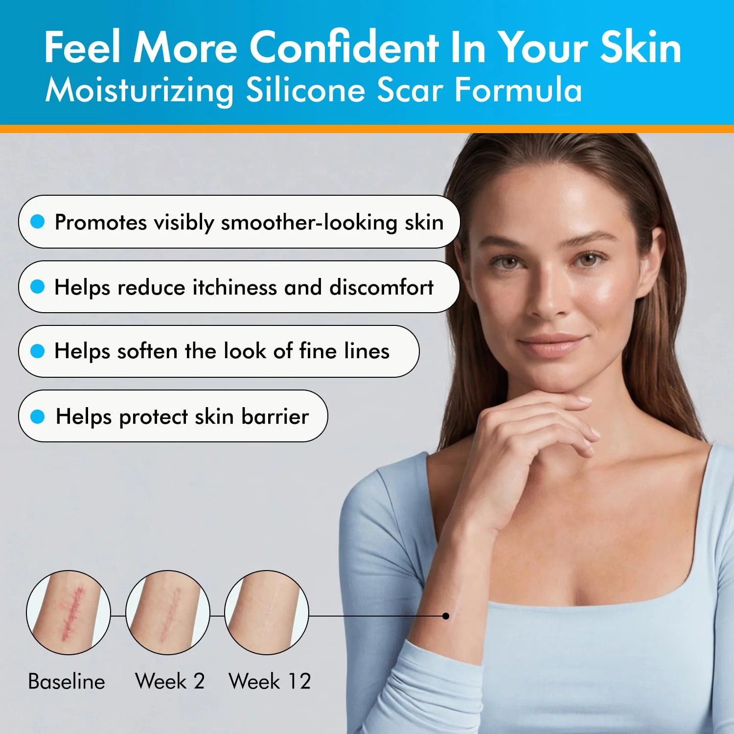Serica Scar Gel (1oz), Advanced Silicone Formula, Supports Visibly Smoother-Looking Skin After Surgery, Cuts, Burns or Acne, Non-Comedogenic Face-Safe Gel, Helps Reduce Dryness, Quick-Dry - Image 8