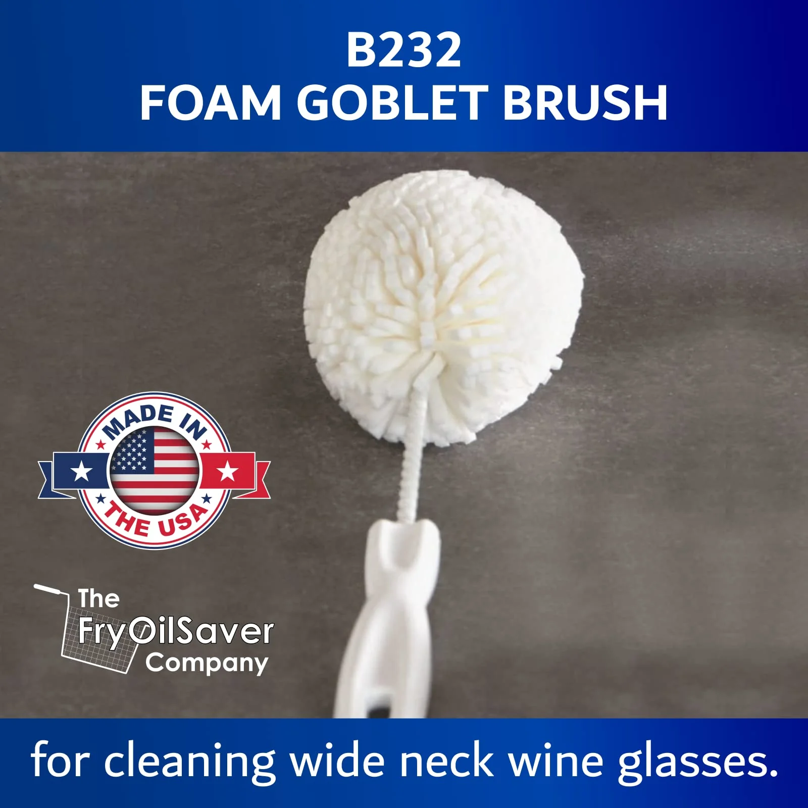 Set of 2 Crystal Stemware & Goblet Glass Cleaning Brush Kit - Non-Scratch Foam Wine Glass Brushes for Washing Glasses, Decanter, Mug, Stemware - for Home, Restaurant, Bar, Hotel - by FryOilSaver Co. - Image 8