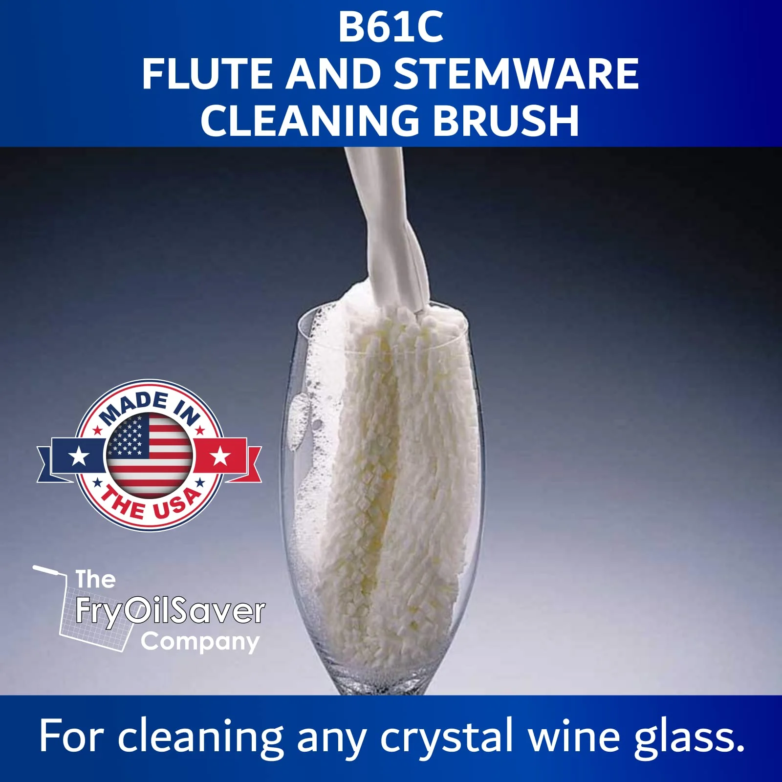 Set of 2 Crystal Stemware & Goblet Glass Cleaning Brush Kit - Non-Scratch Foam Wine Glass Brushes for Washing Glasses, Decanter, Mug, Stemware - for Home, Restaurant, Bar, Hotel - by FryOilSaver Co. - Image 9