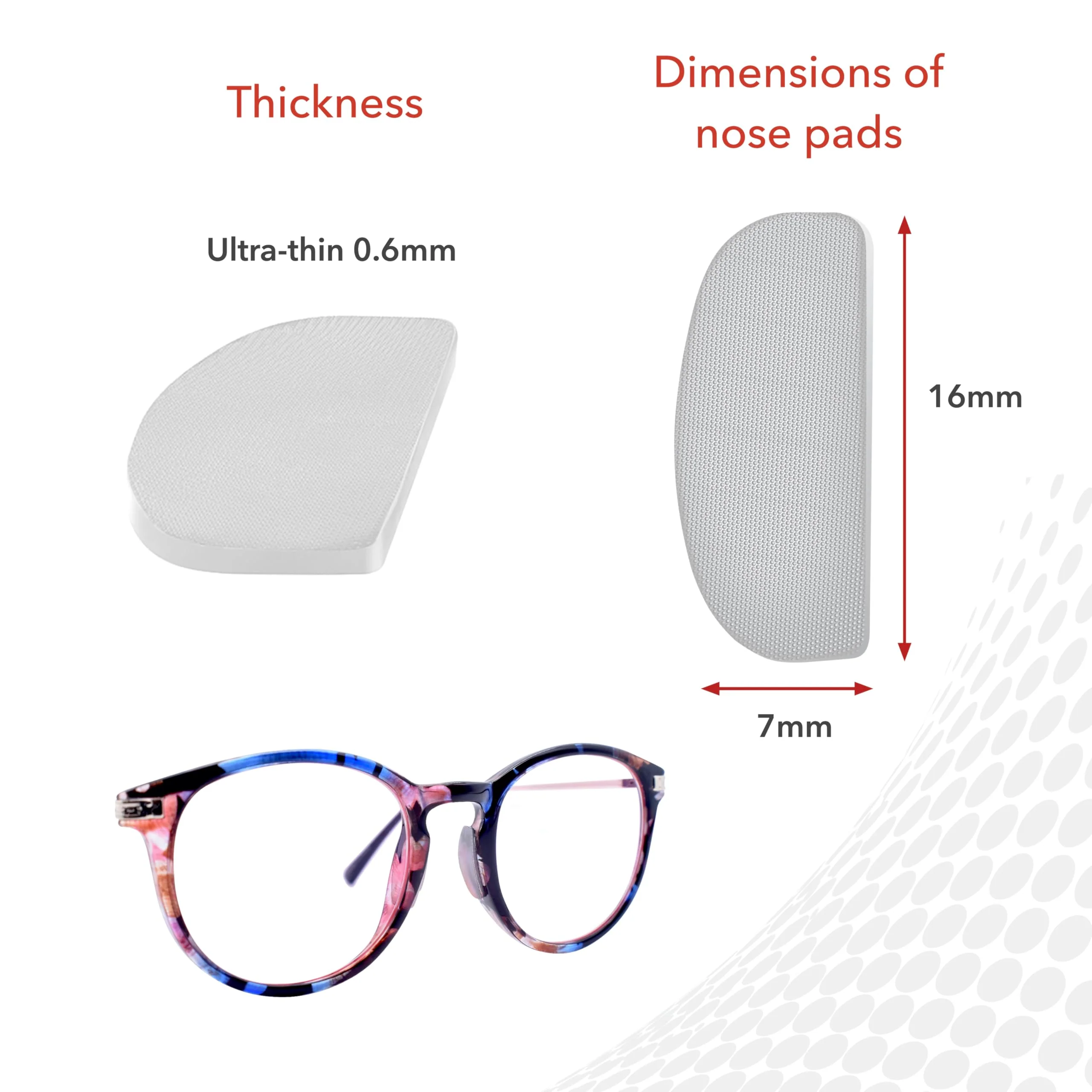 Setex Gecko Grip Ultra-Thin 0.6mm Anti Slip Eyeglass Nose Pads, (5 Clear Pair) USA Made, 2500 Innovative Microstructured Fibers per Nose Pad, 0.6mm x 7mm x 16mm - Image 5