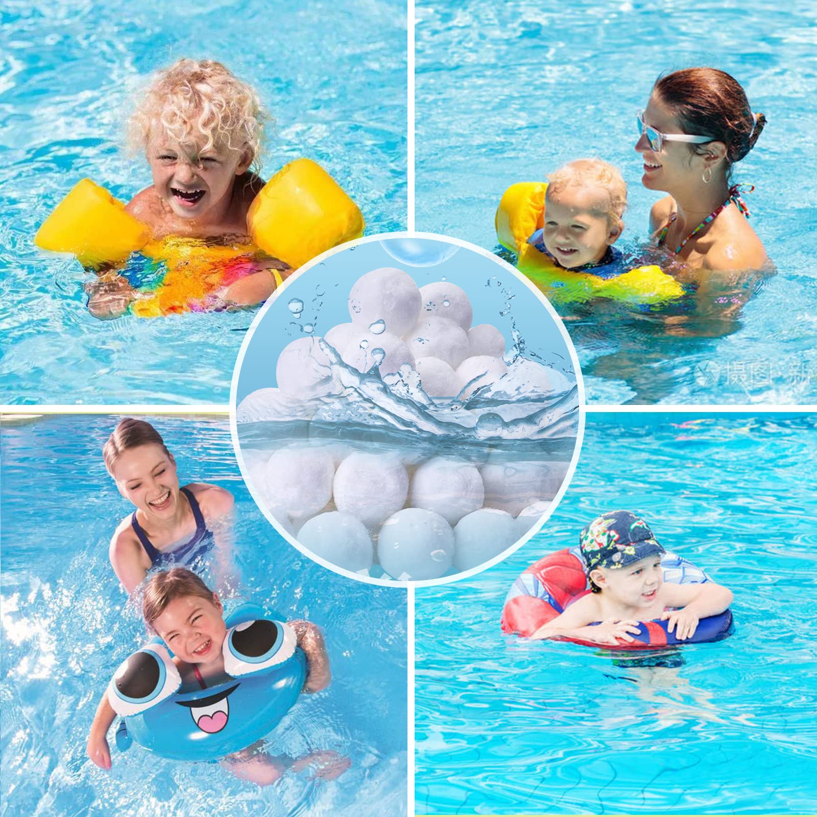 SETHVILL 3.1 lbs Pool Filter Balls for Sand Filter, Eco-Friendly Reusable Pool Fiber Filter Balls Replace Pool Filter Sand, Pool Filter Media Balls for Swimming Pool (Equals 100 lbs Pool Filter Sand) - Image 2