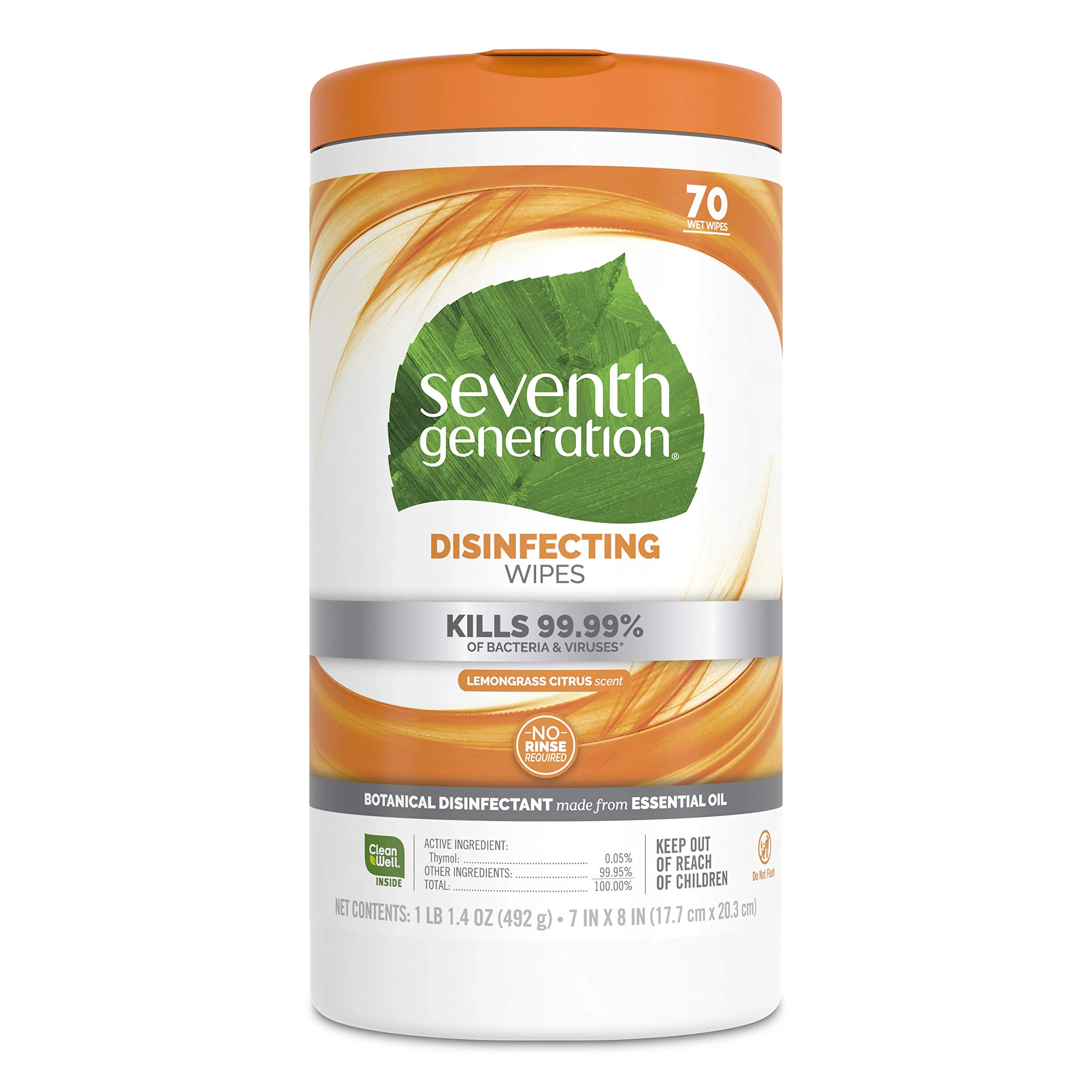 Seventh Generation Disinfecting Multi Surface Wipes, Botanical Disinfectant, 70 Count, Pack of 6 - Image 2